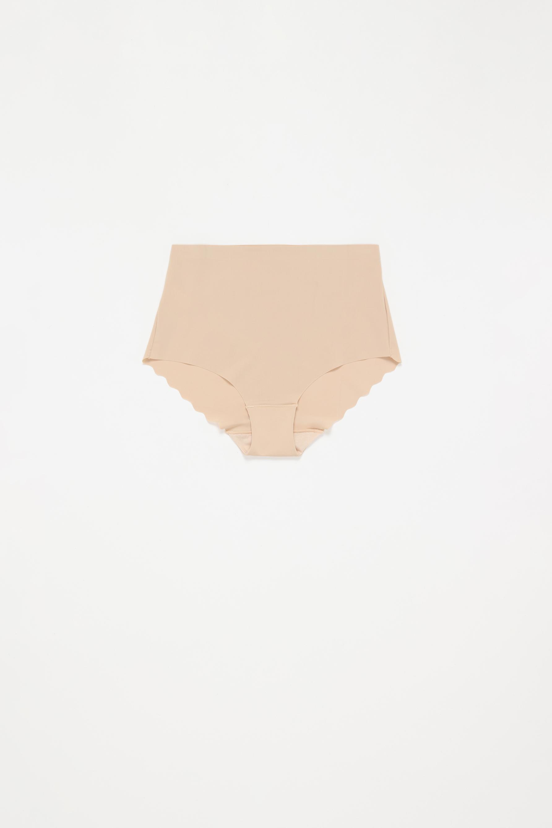 Microfibre shapewear high-waist briefs — ECRU