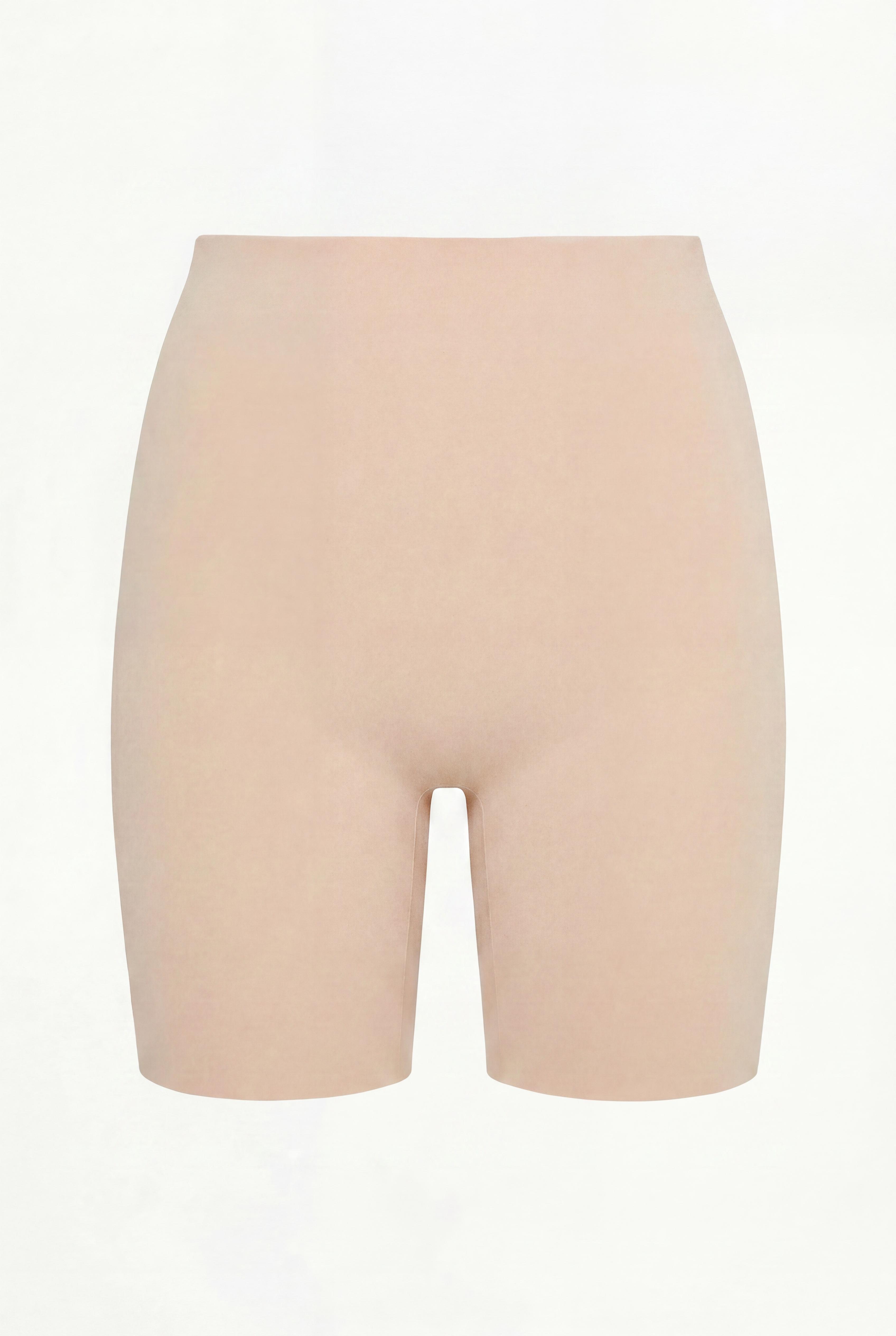 High-waist cycling shapewear shorts — ECRU