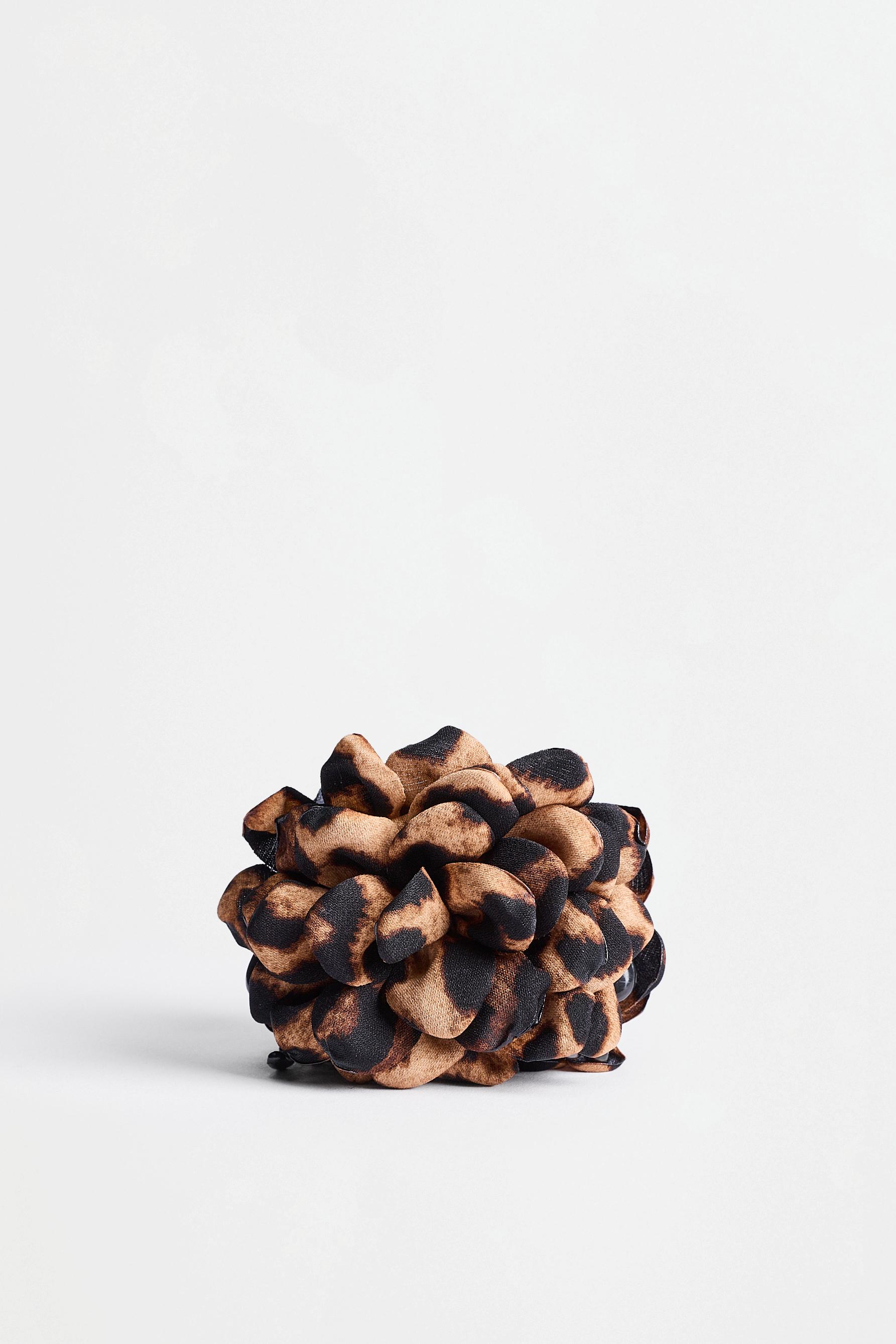 Animal print flower hair clip — LEOPARD PRINT