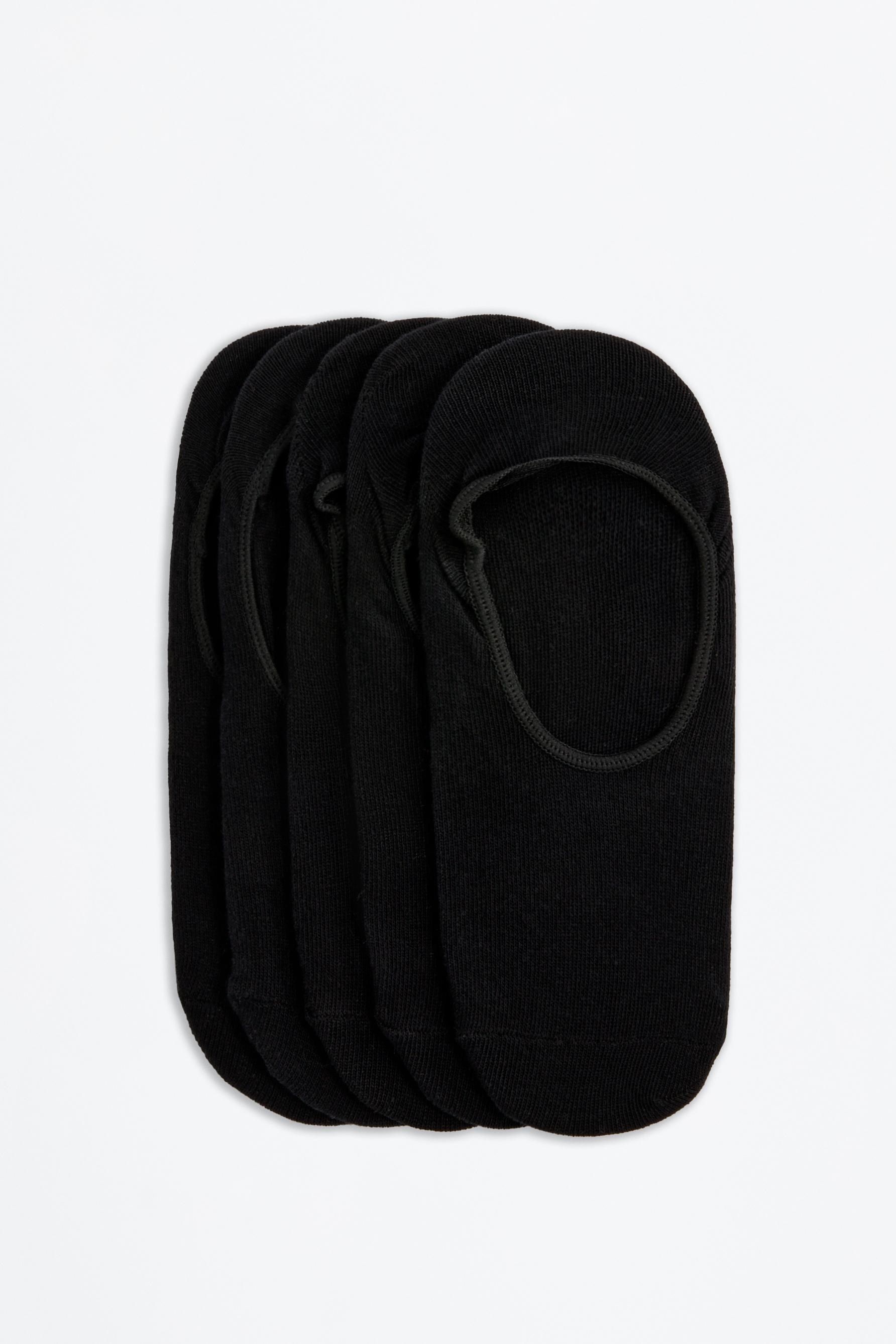 5-pack of no-show socks — BLACK