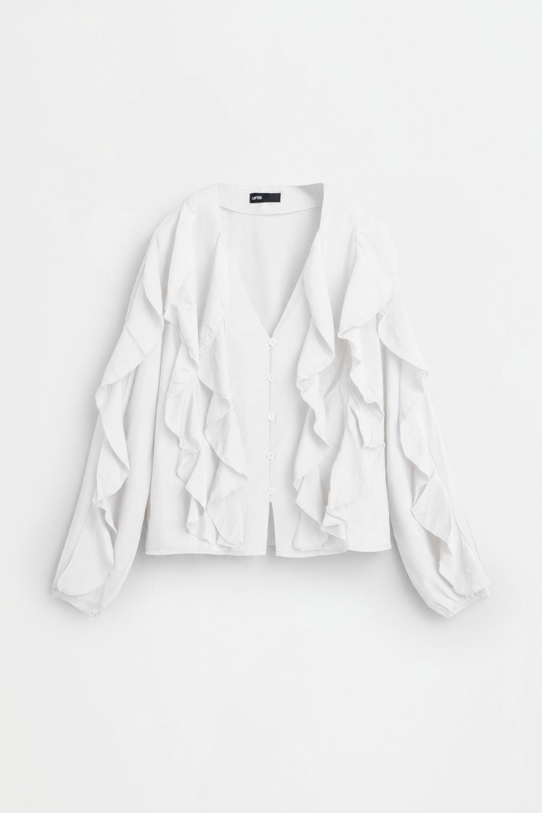 Ruffled Shirt — WHITE