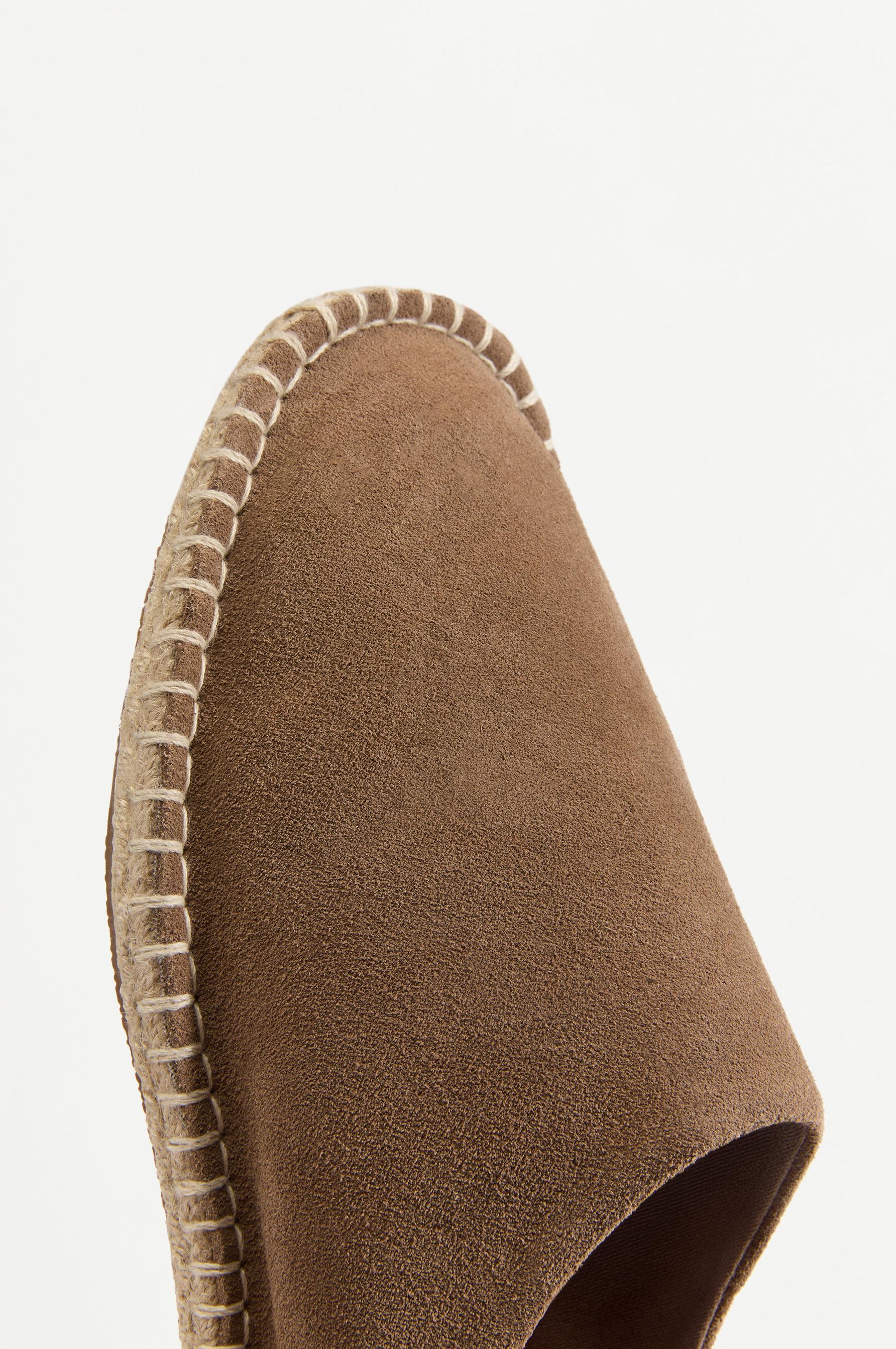 Jute-effect leather clogs — BROWN