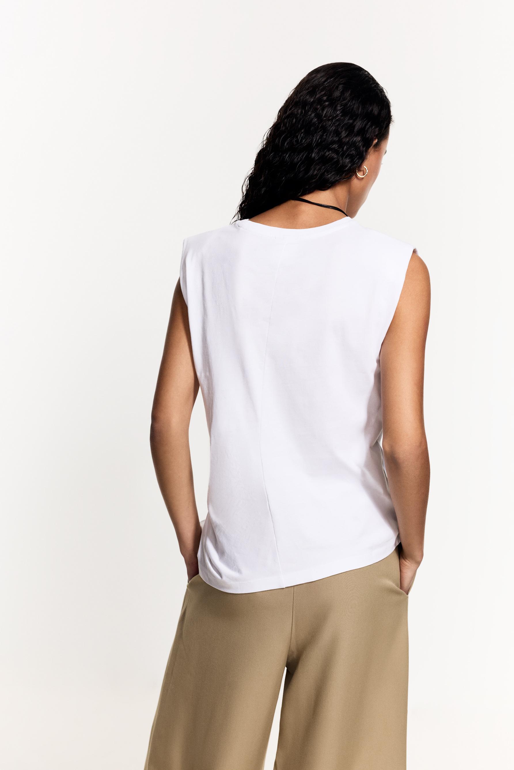 Knotted T-shirt — WHITE