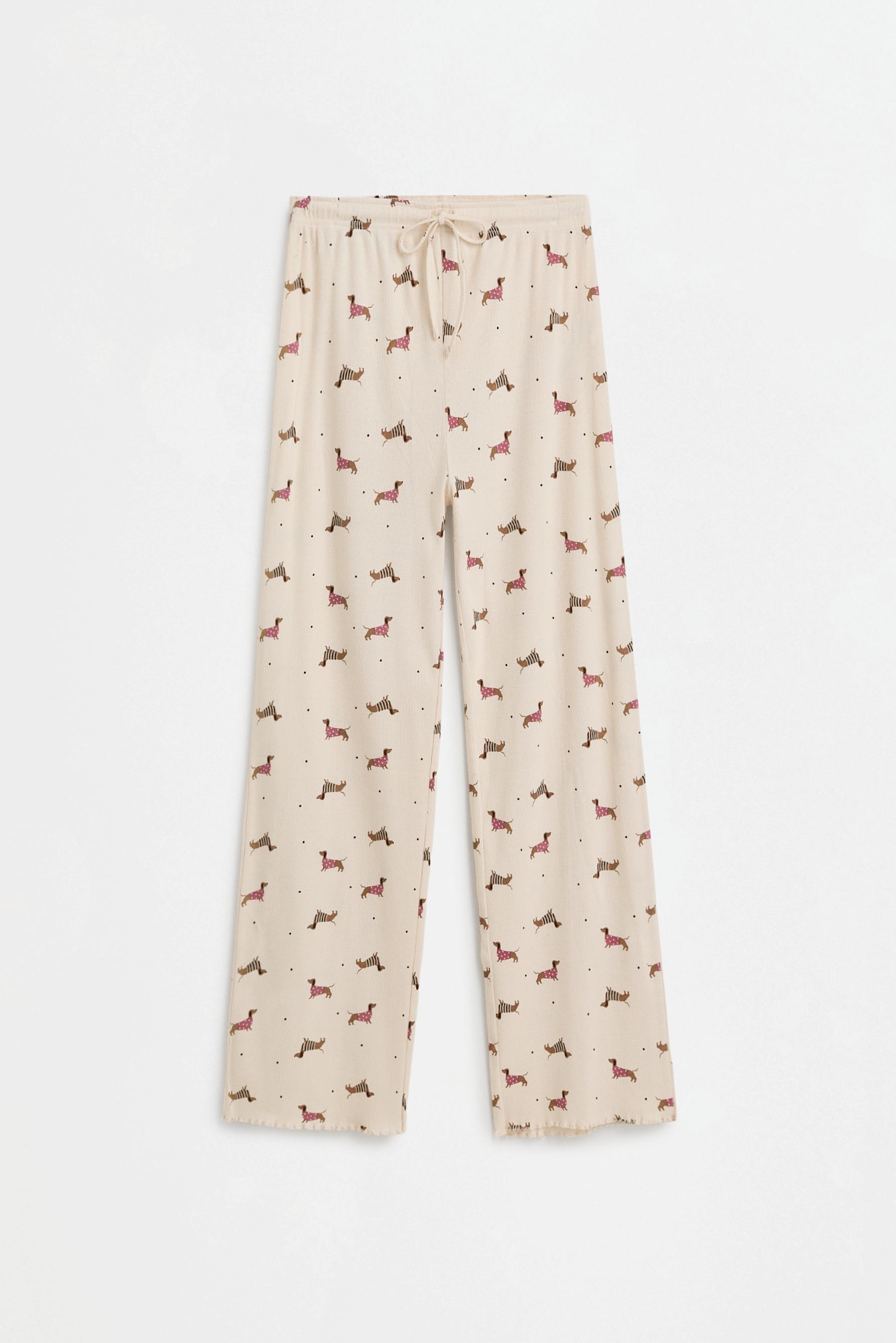 Long printed pyjamas — ECRU