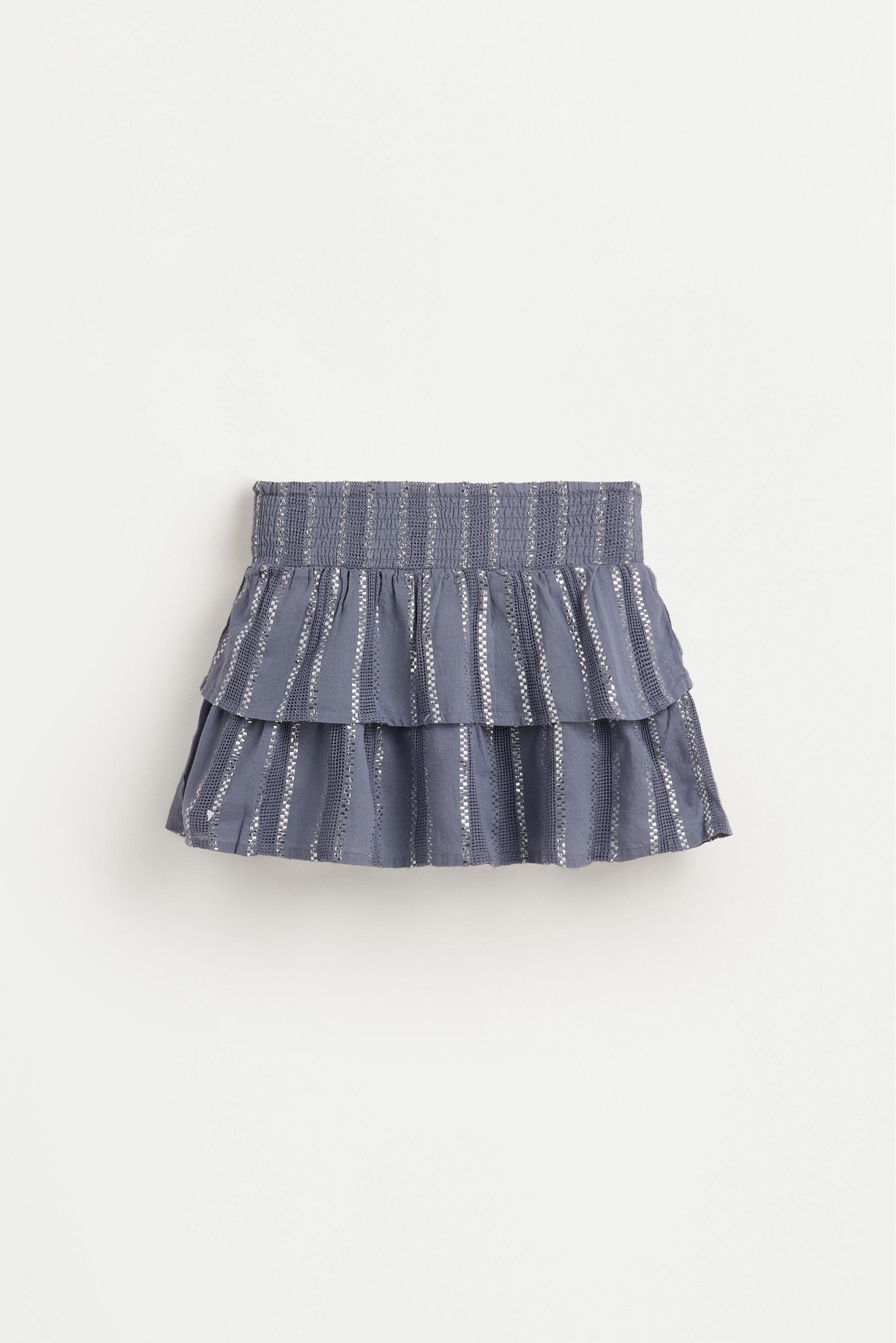 Metallic striped skirt — PASTEL BLUE