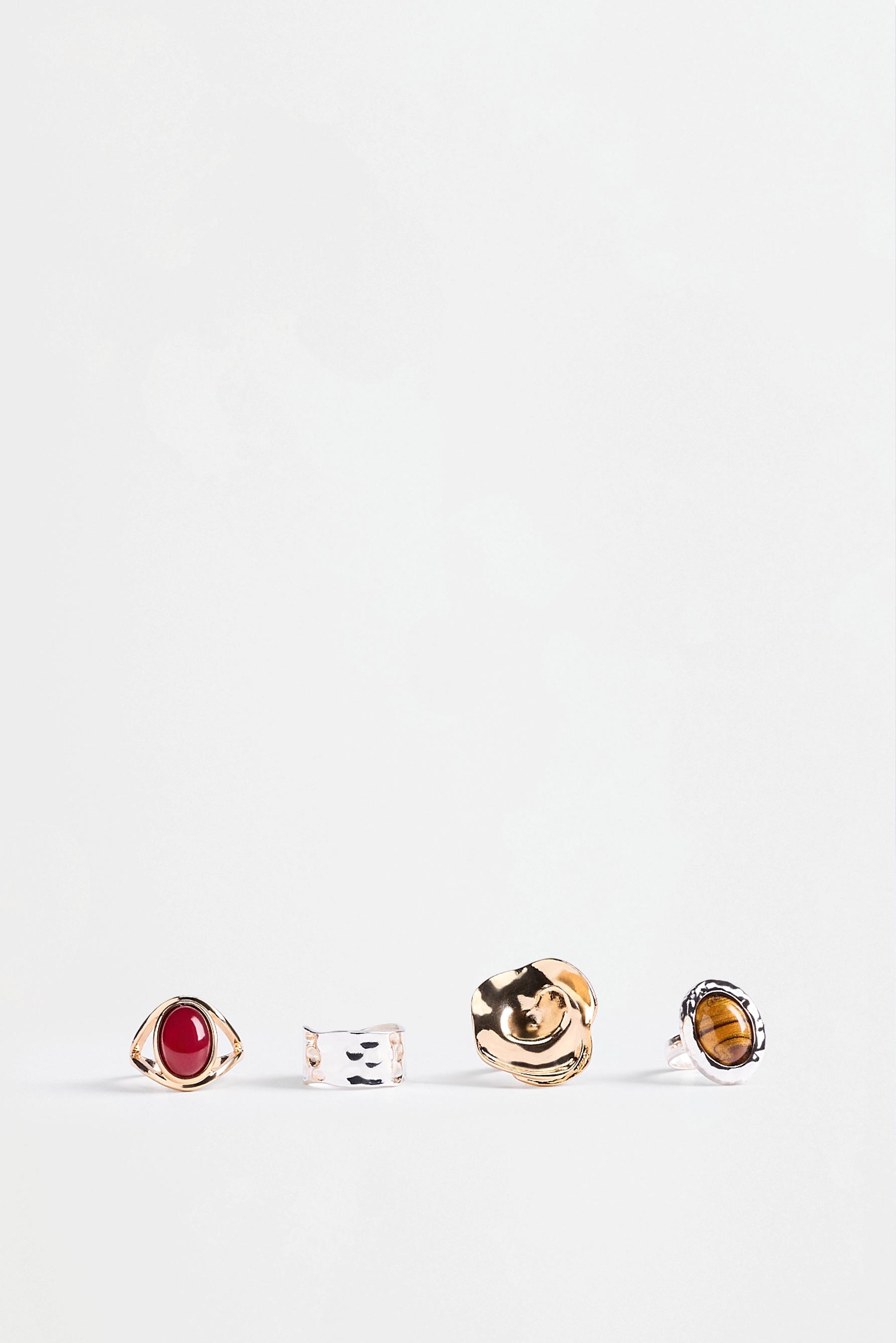 Assorted Rings (4-Pack) — GOLD - SILVER