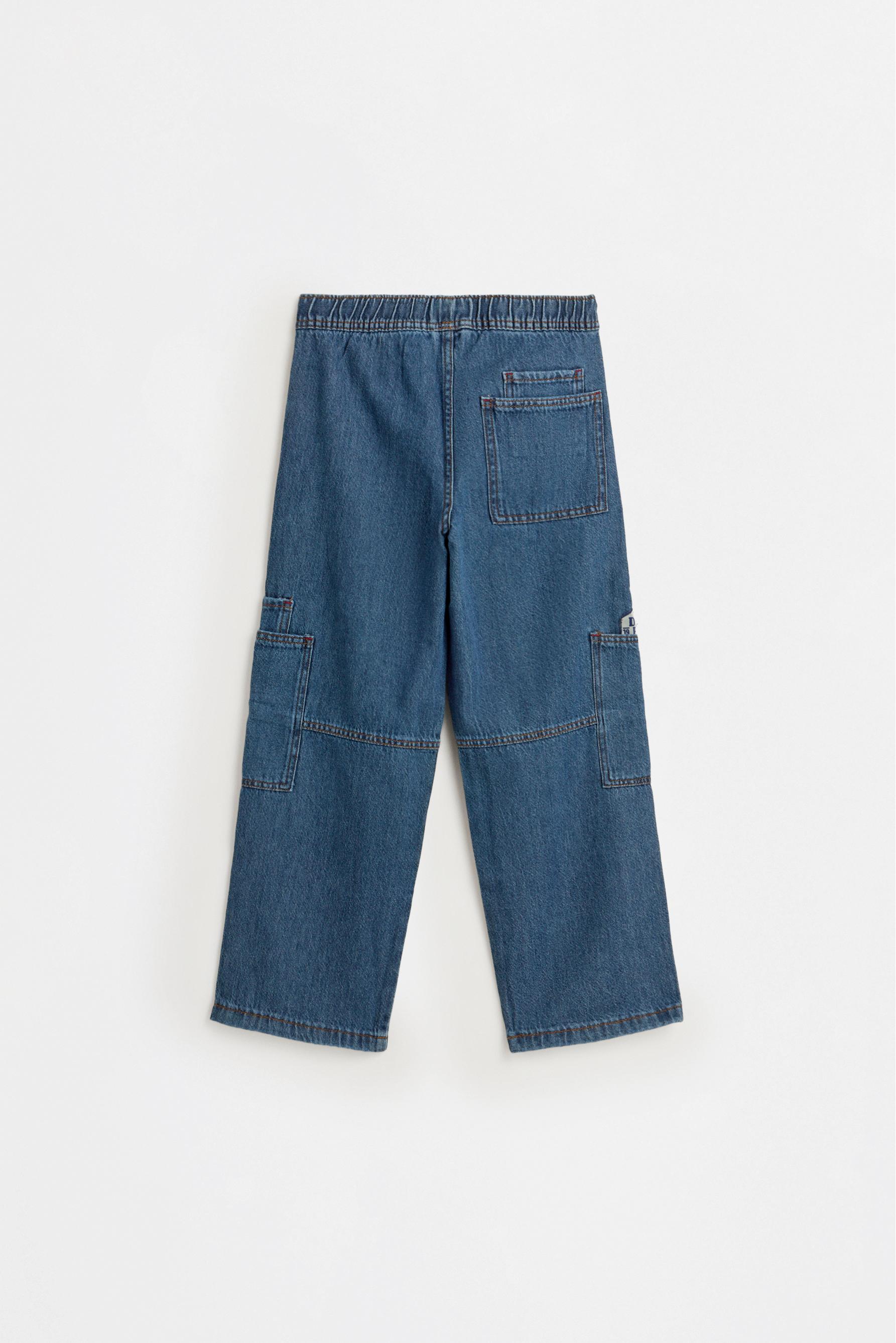 Wide-leg cargo jeans — DARK BLUE