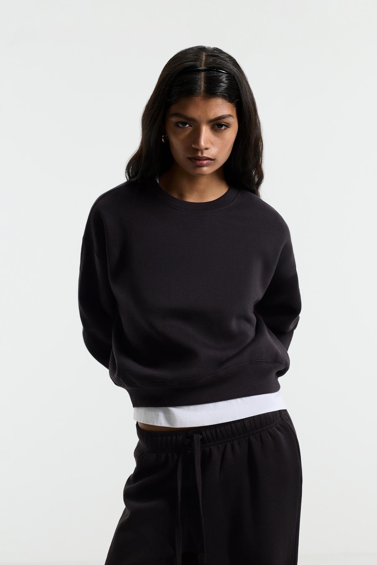 Basic tracksuit sweatshirt — BLACK