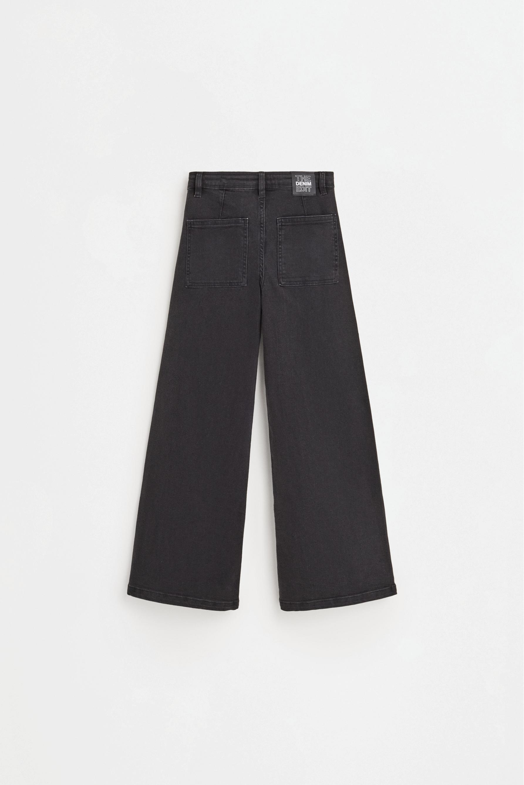 Wide-leg marine jeans — BLACK