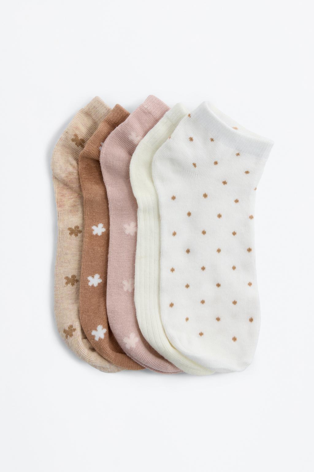 Pack 5 mitjons fins als turmells estampat floral
