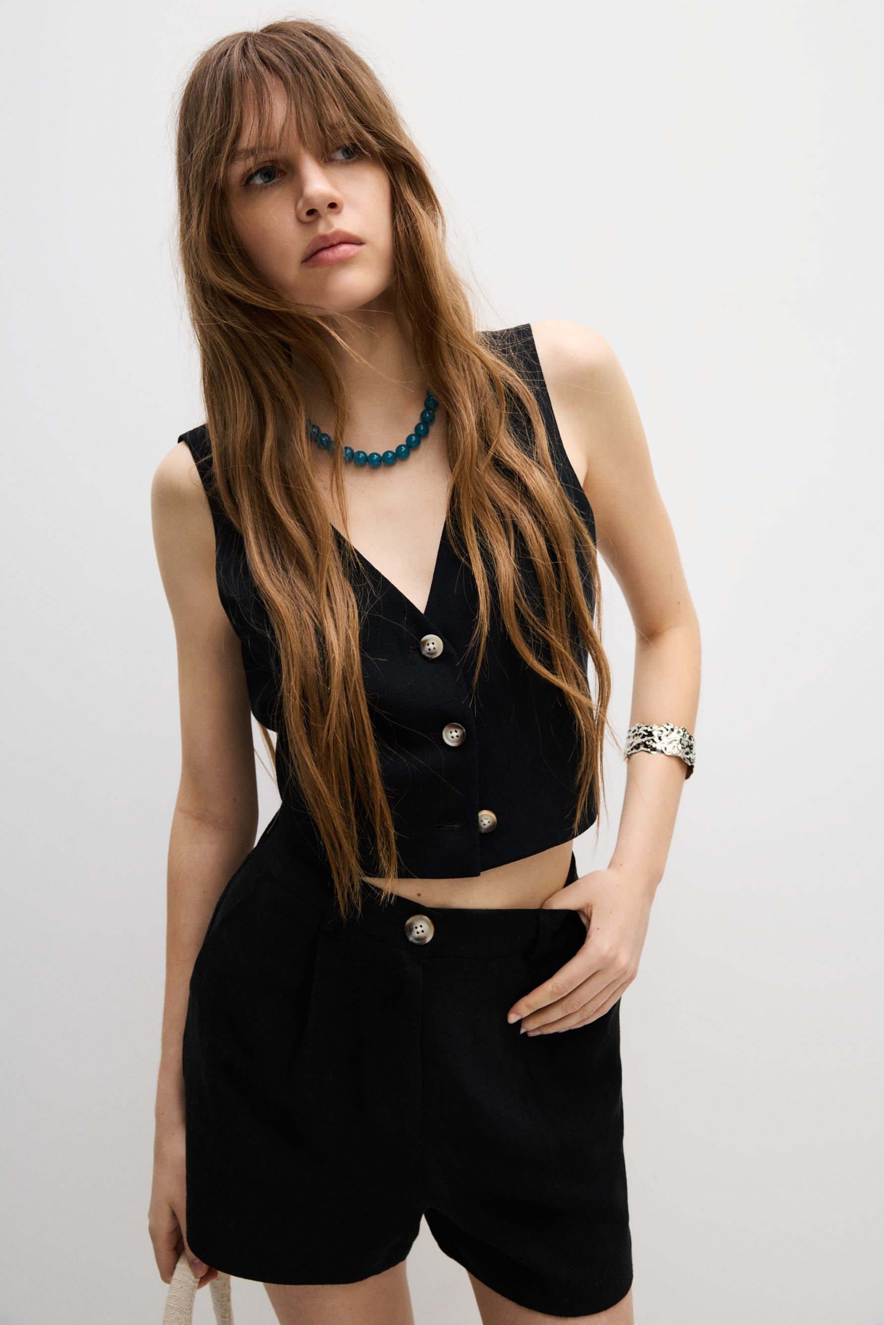 Short rústico pinzas