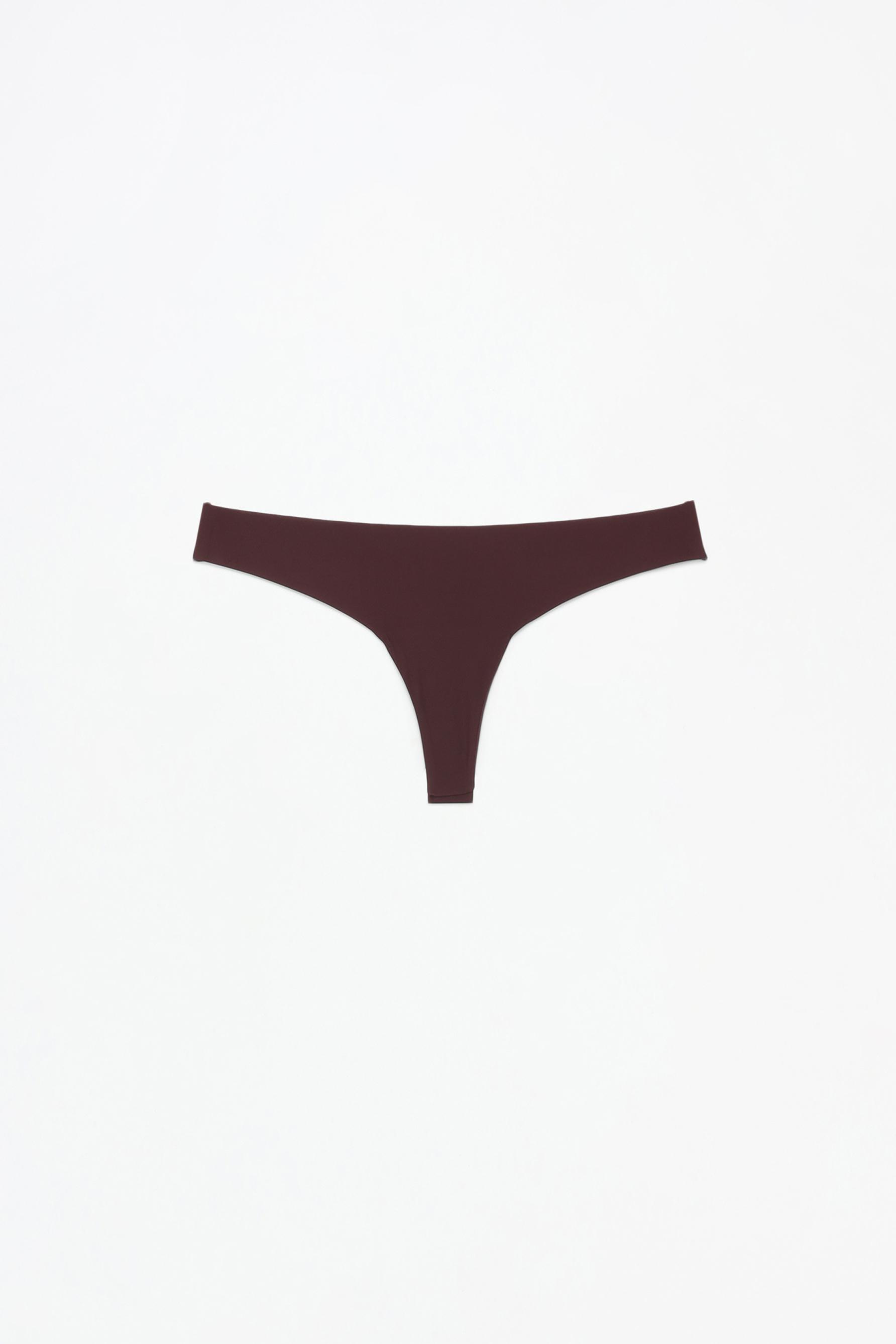 3-Pack of microfibre thongs — DARK BROWN