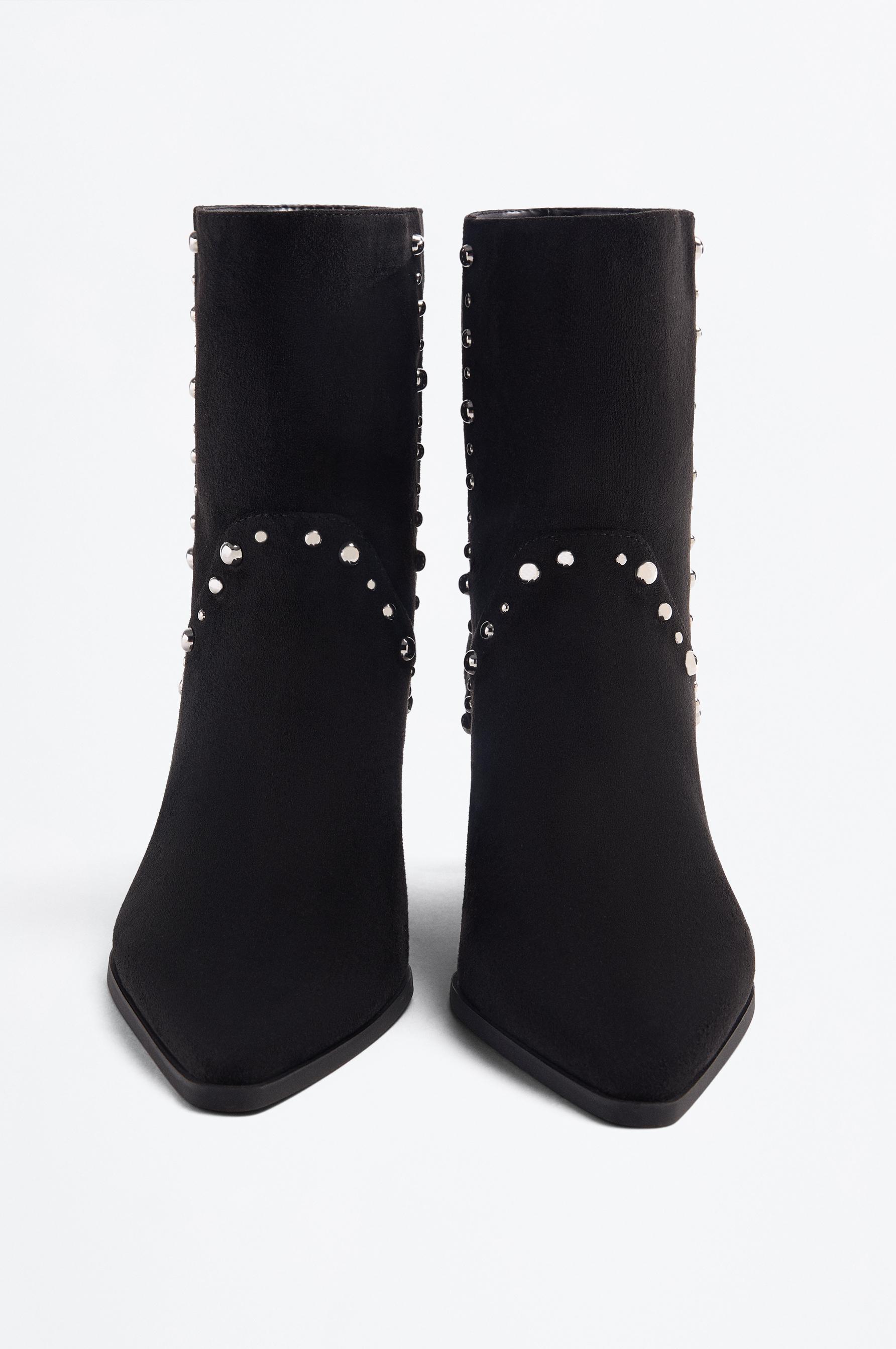 Lefties Lefties Siyah Suni süet çivili topuklu bot Lefties'te! Siyah - 4. görsel