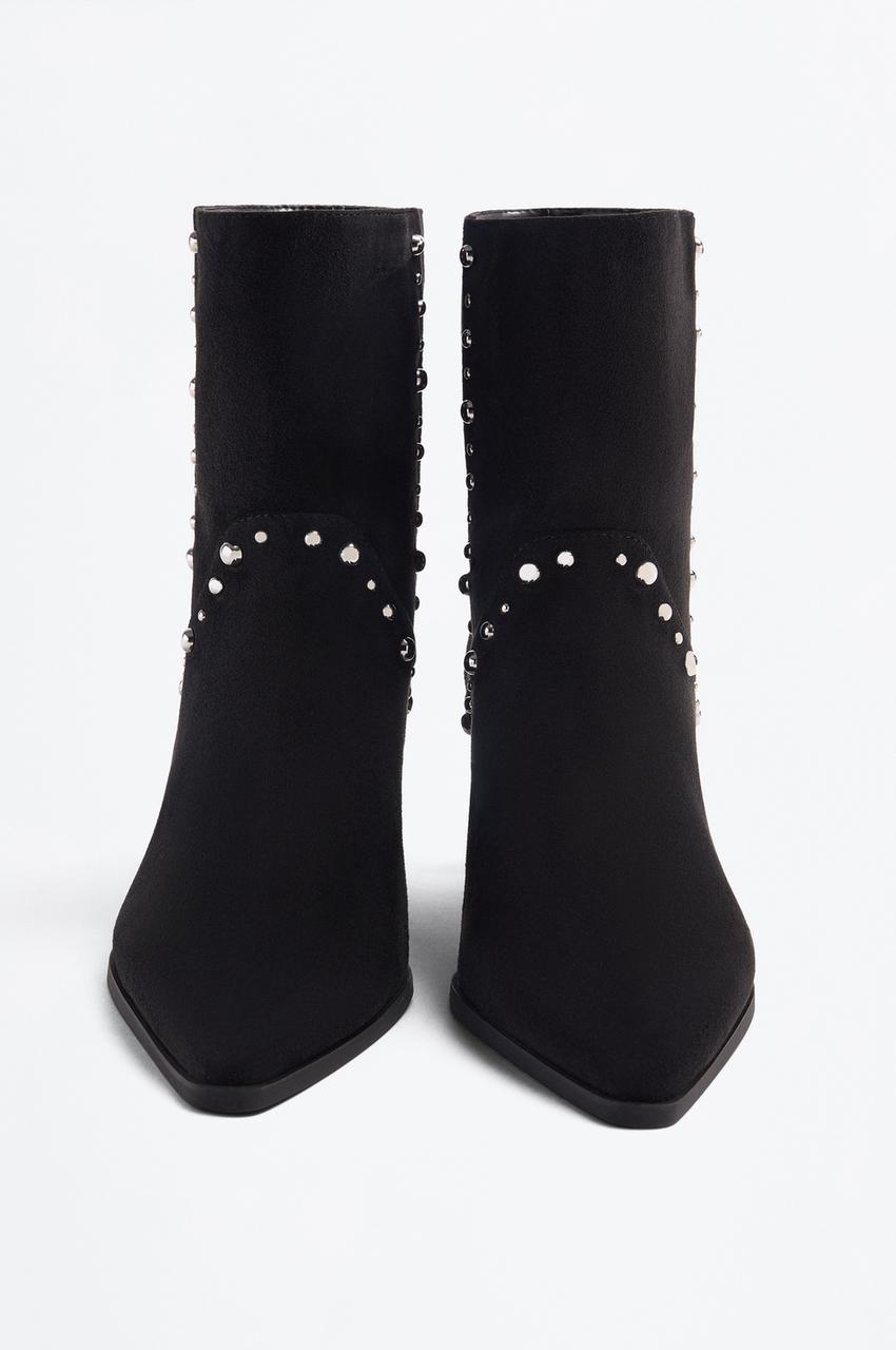 Faux suede studded heel ankle boot Boho Woman Lefties Morocco