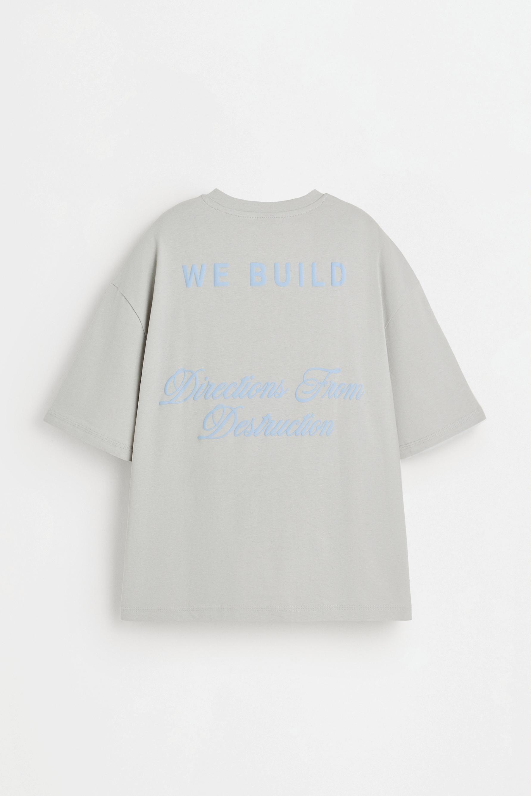 Oversize printed T-shirt — PALE GREY