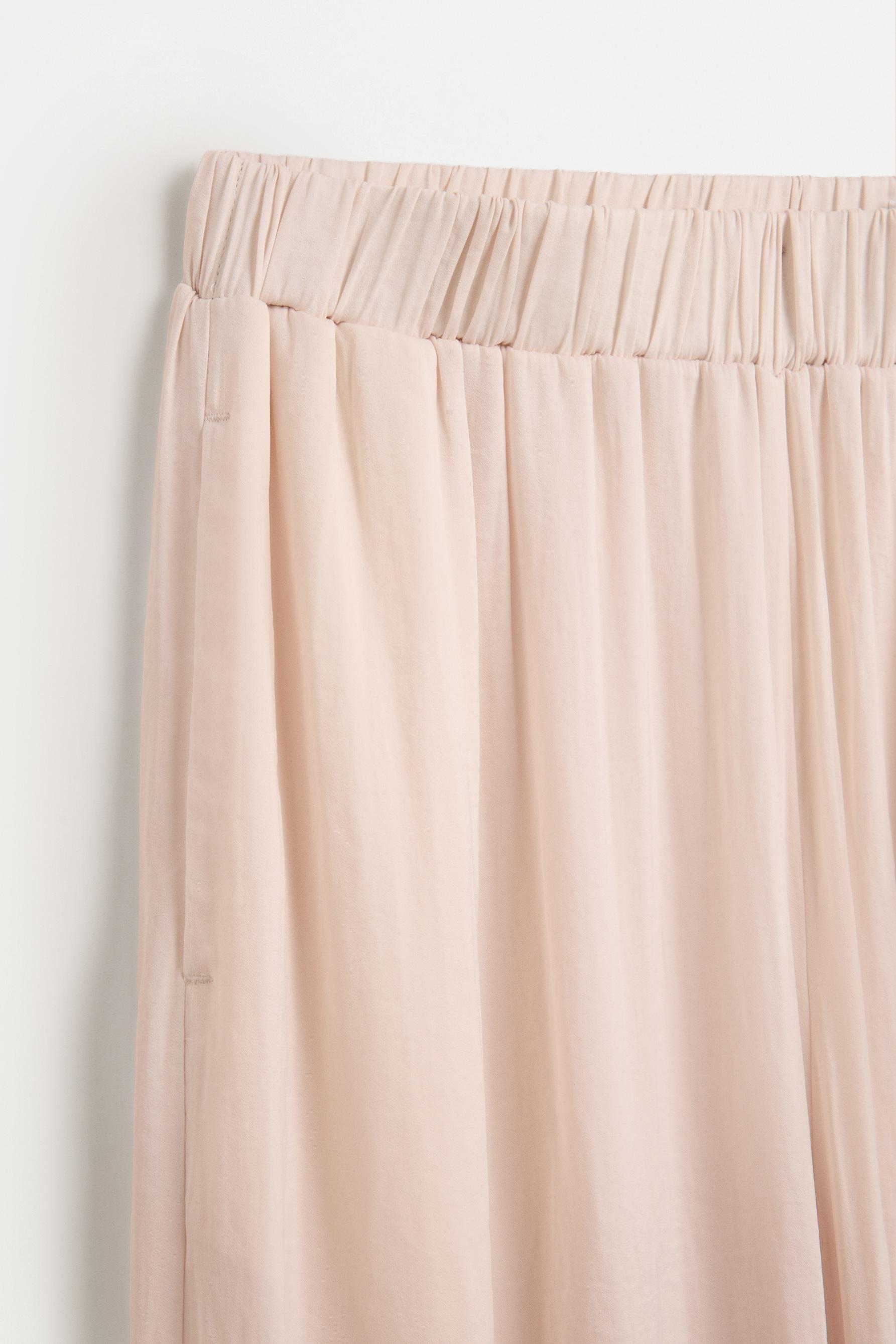Satin palazzo trousers — CREAM