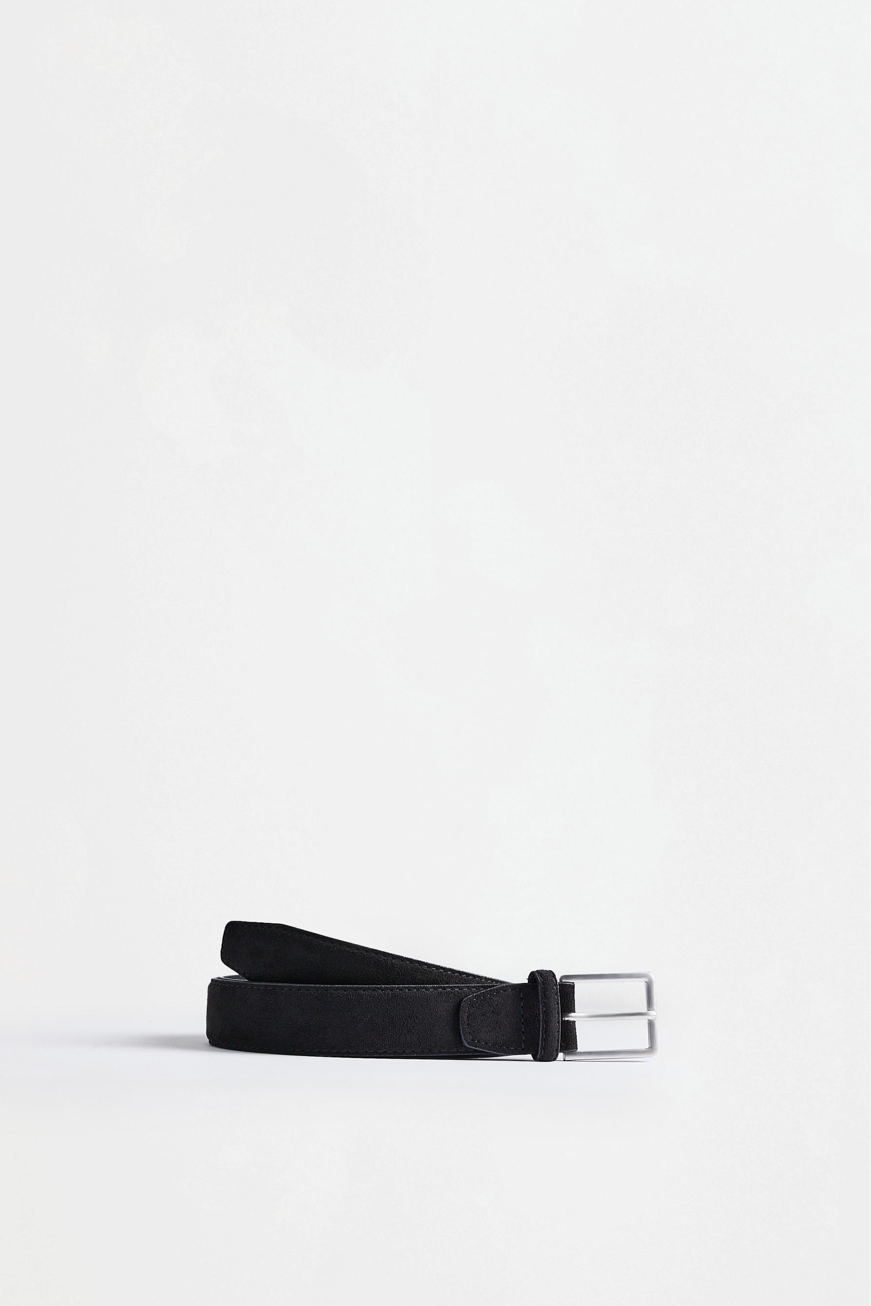 Faux suede belt — BLACK