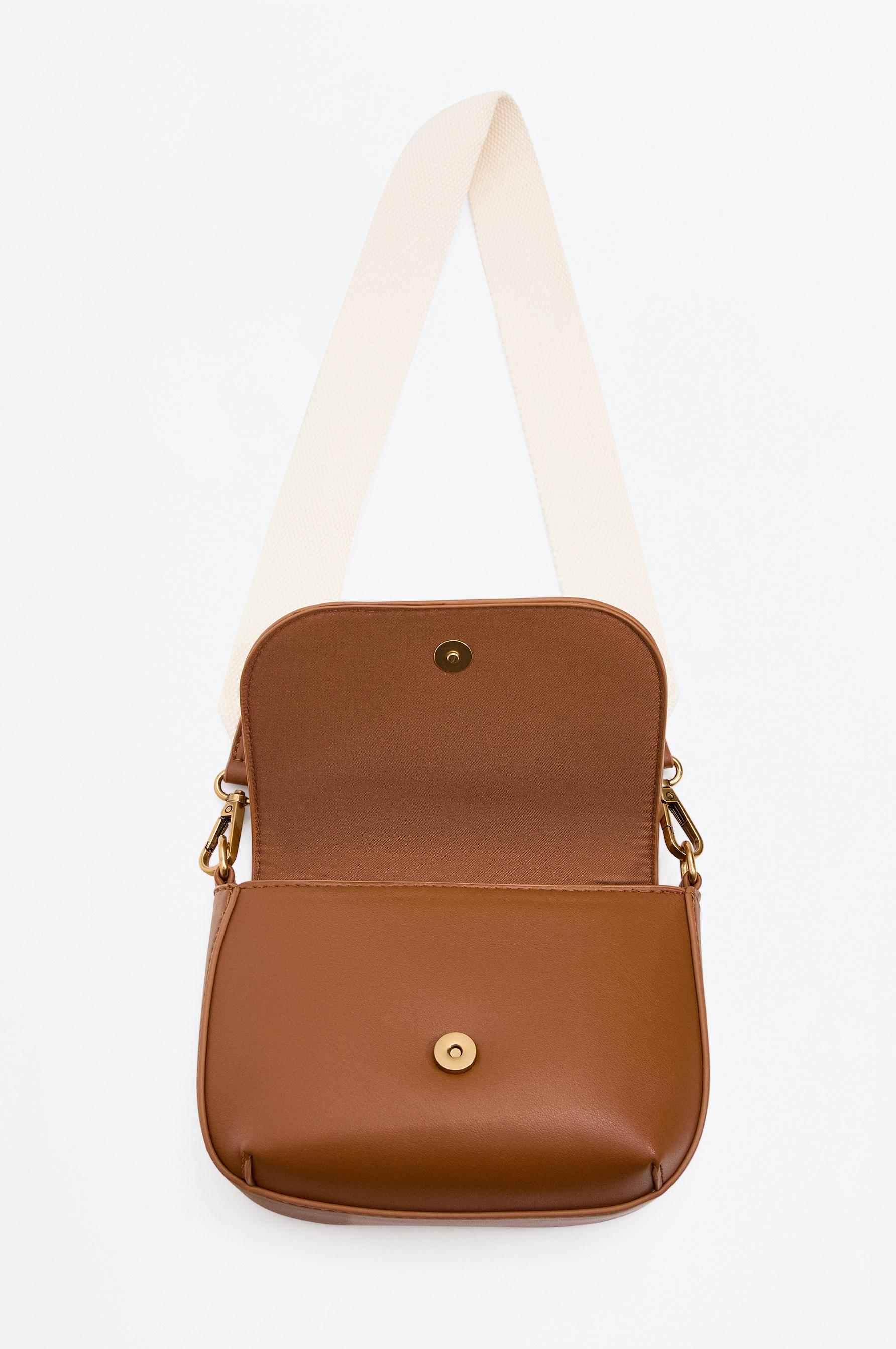 Flap crossbody bag — BROWN