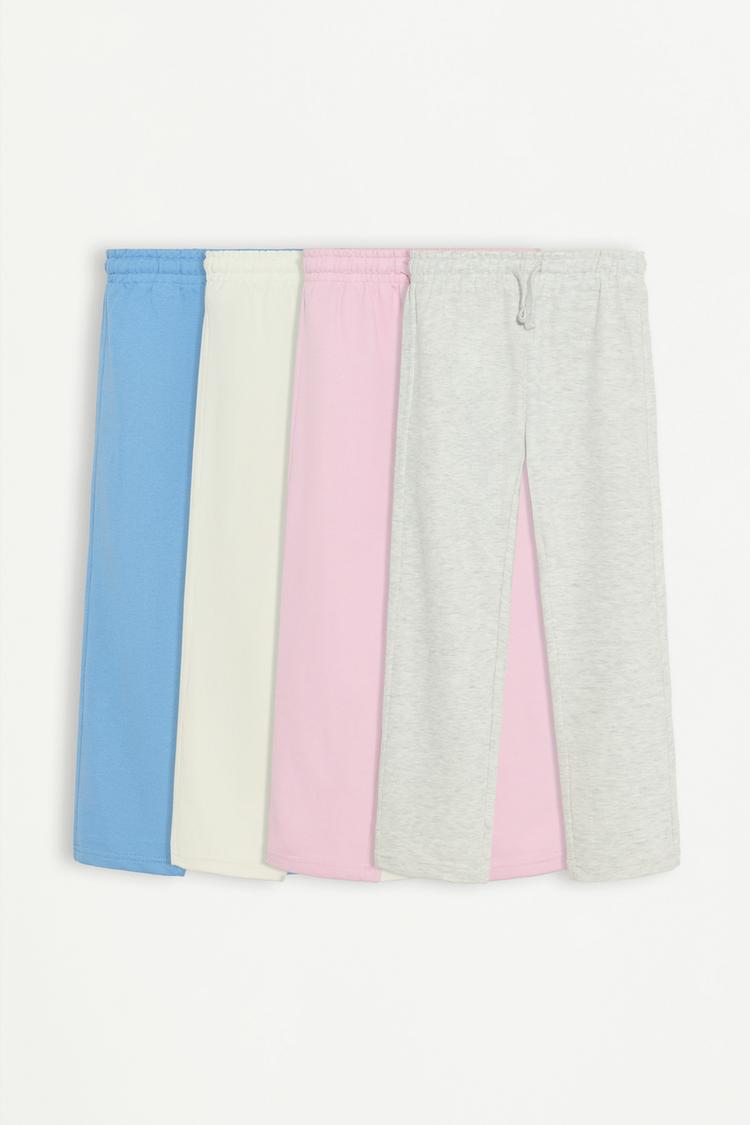 Pack of 4 plain plush trousers — PALE GREY