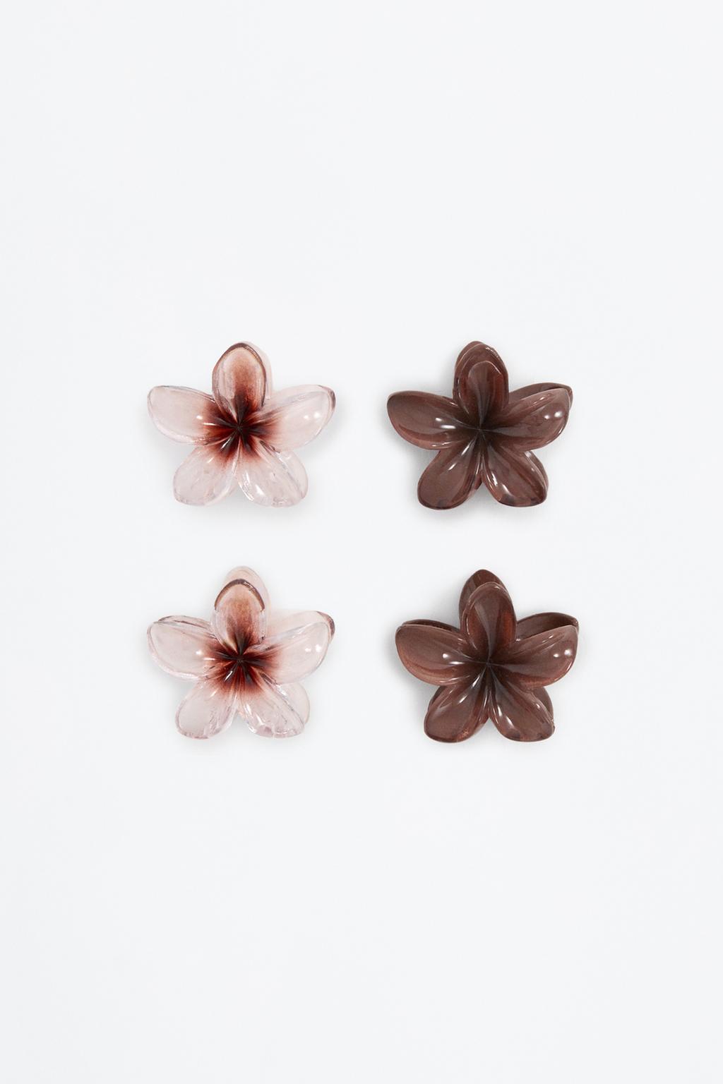 4-pack of floral hair clips