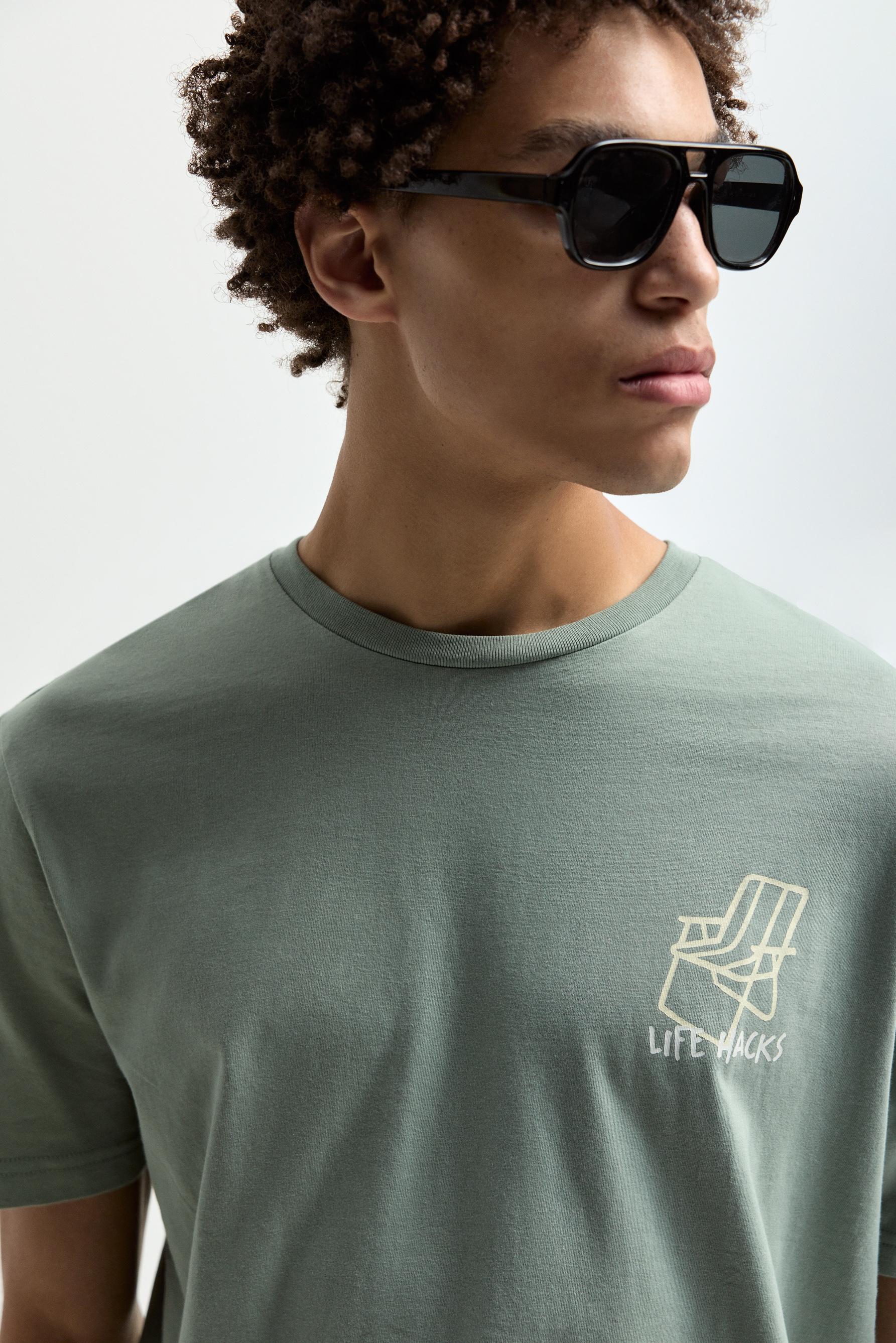 Printed T-shirt — BILLIARD GREEN