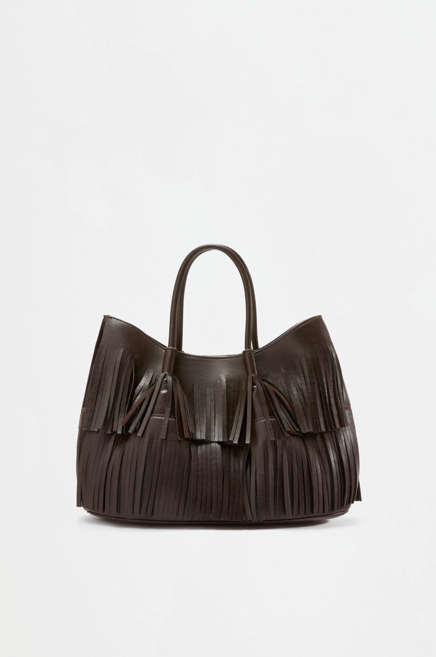Fringe bag — BROWN