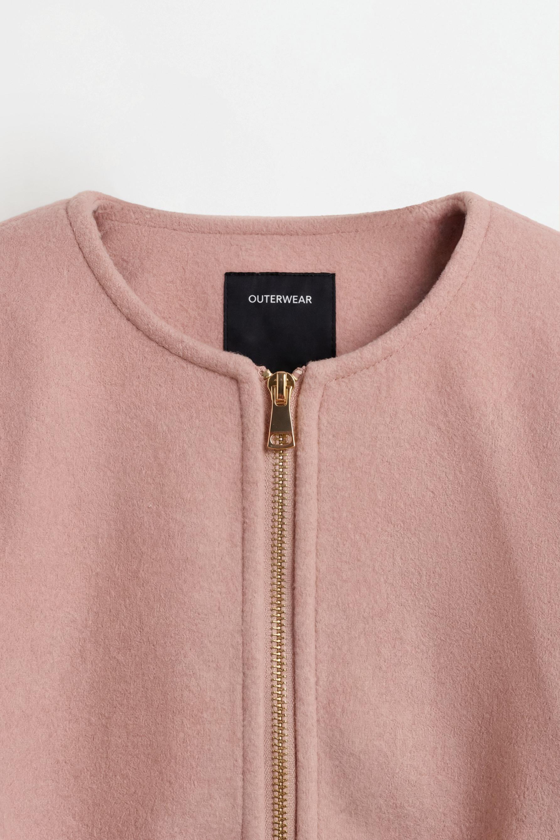 Felt bomber jacket — DARK PINK