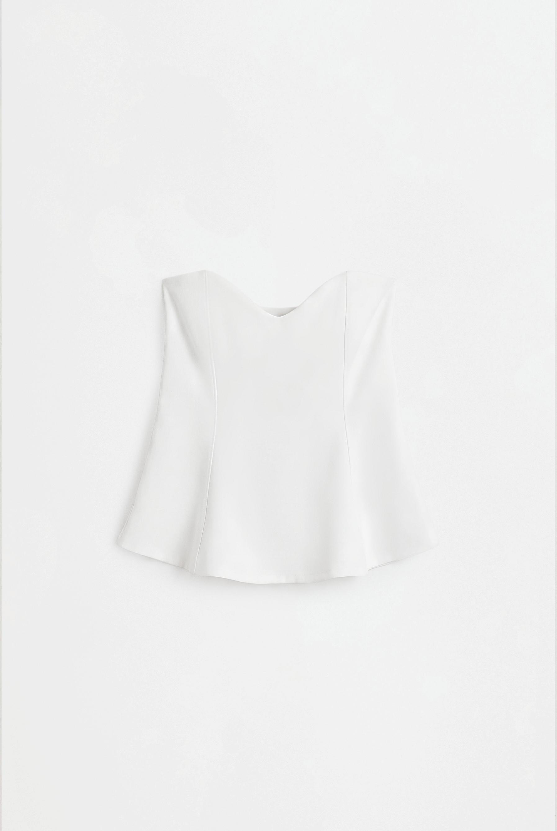 Peplum seam top — OFF WHITE