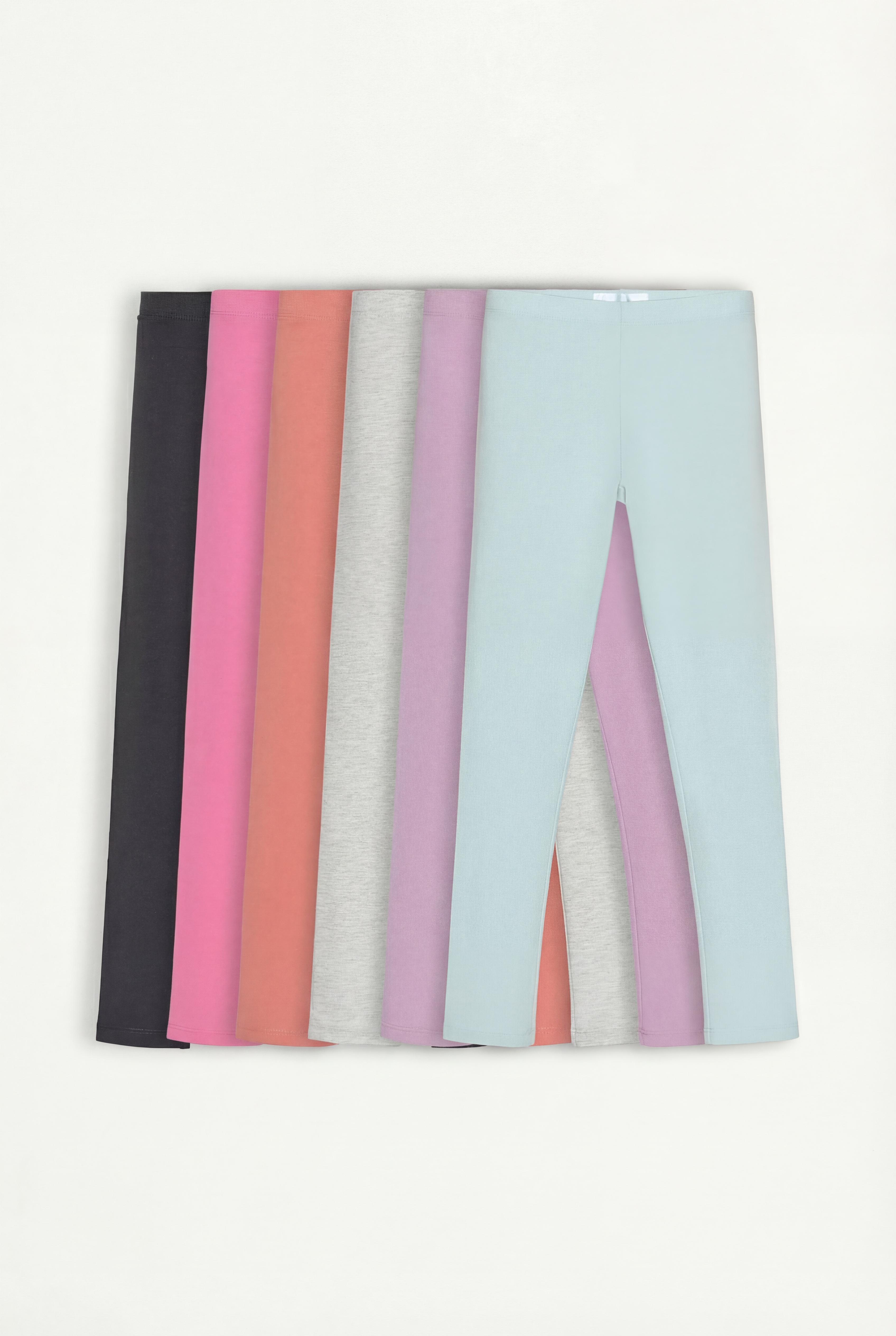 6-pack of plain leggings — FUCHSIA