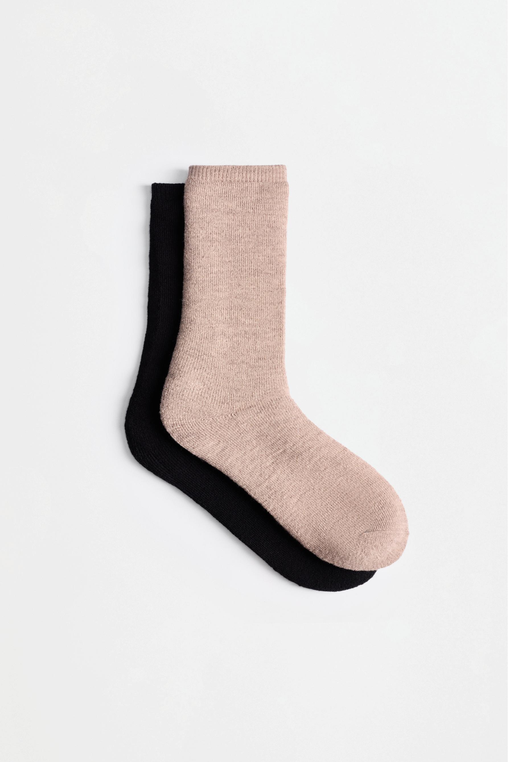 Long socks with 14% wool (2-pack) — SAND