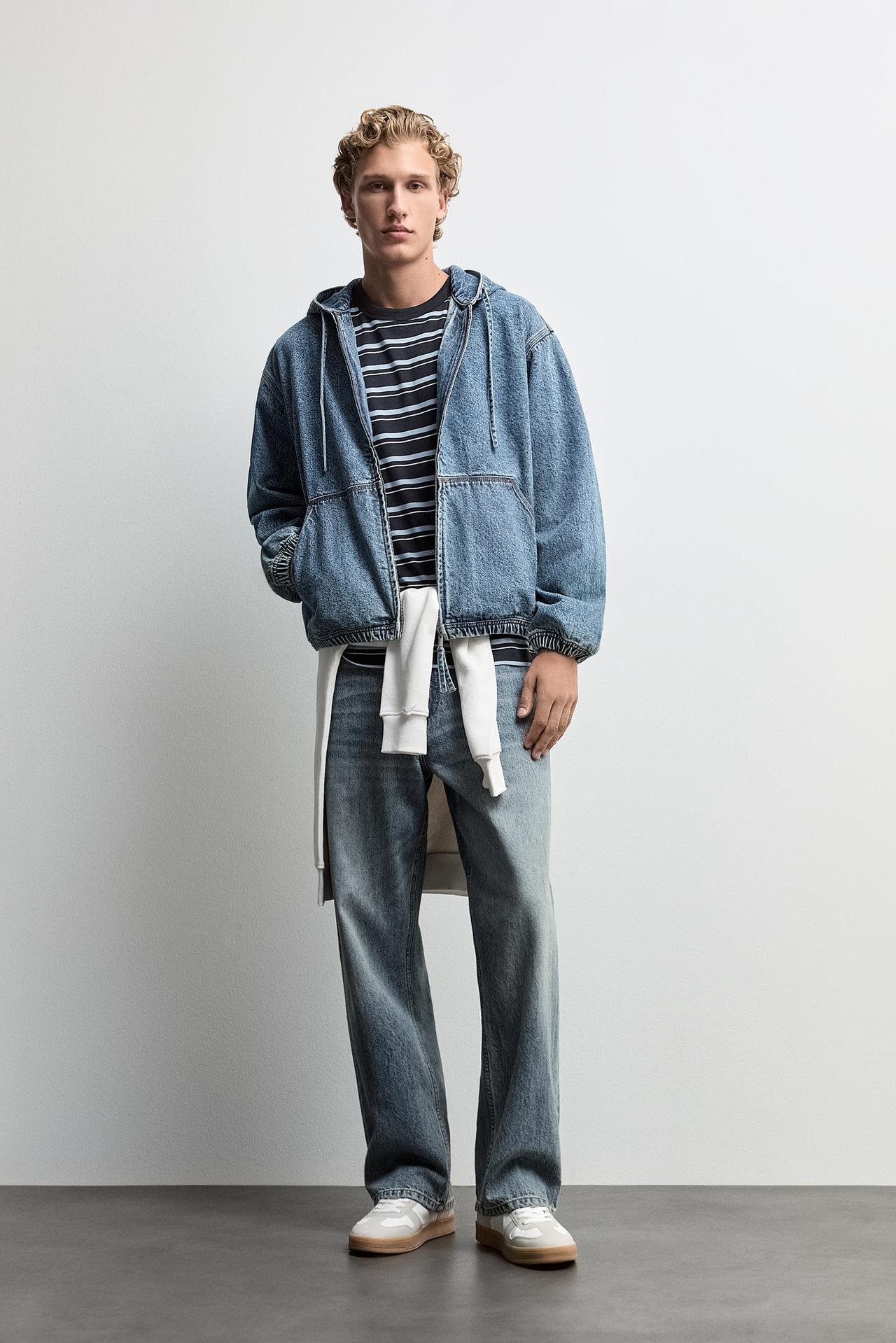 Hooded denim jacket — INDIGO