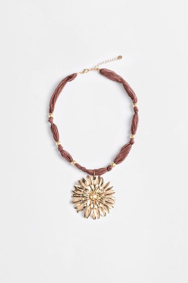 Flower necklace — DARK BROWN 2