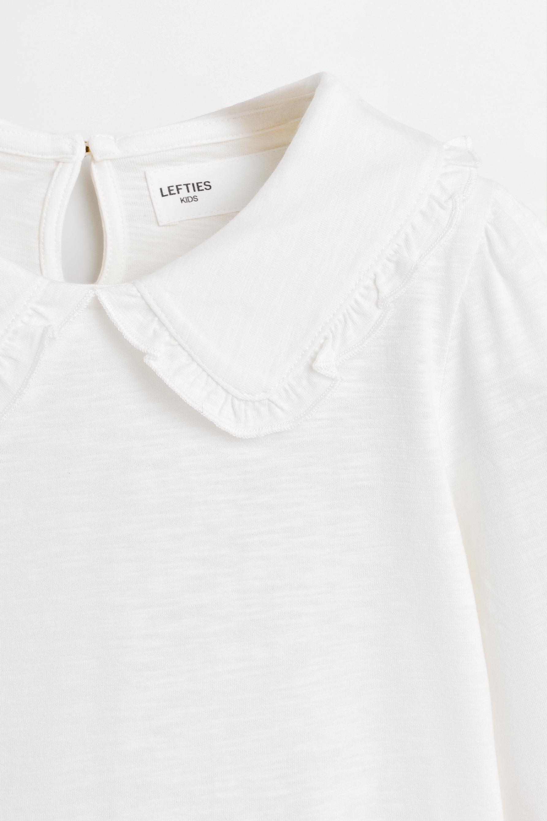 Peter Pan collar T-shirt — OFF WHITE