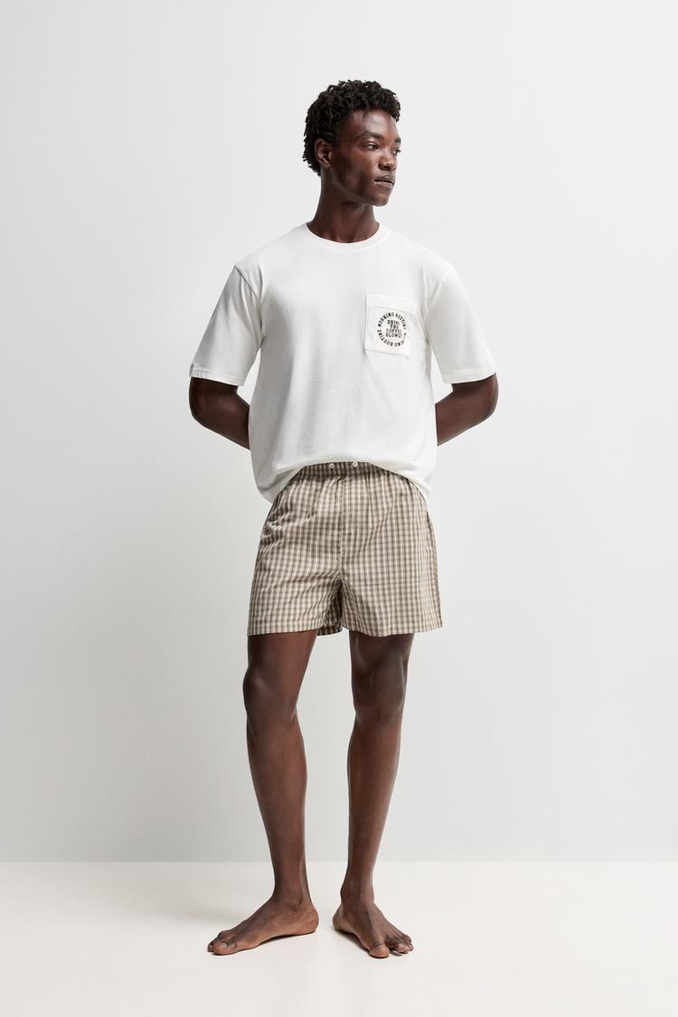 Short pyjamas with pocket — WHITE