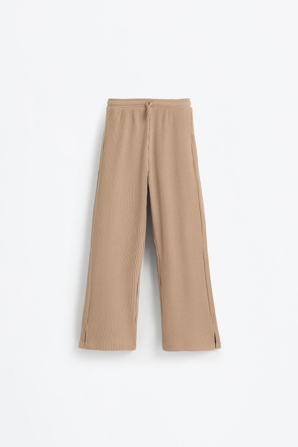 Waffle knit trousers