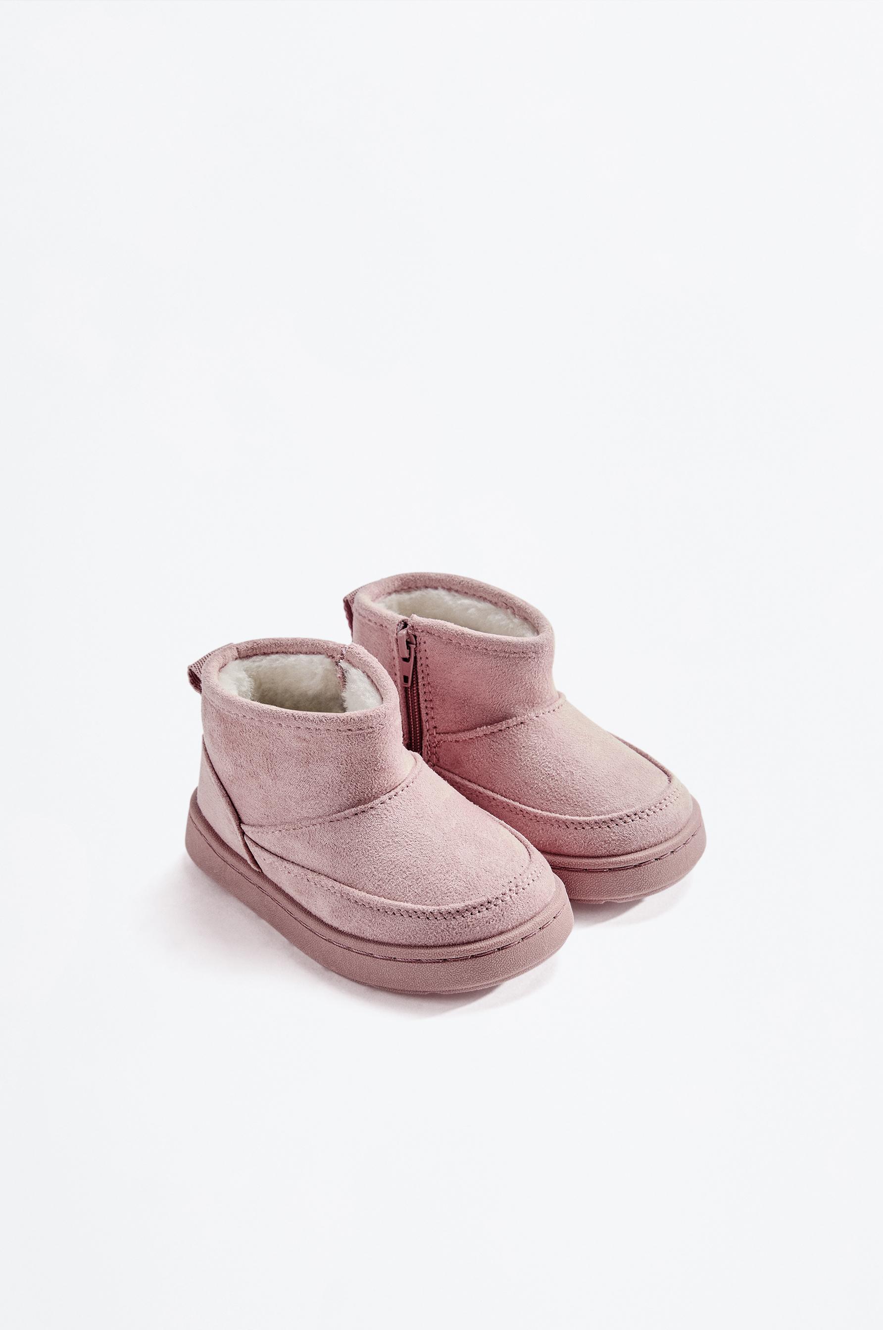 Lined faux fur boot — PALE PINK