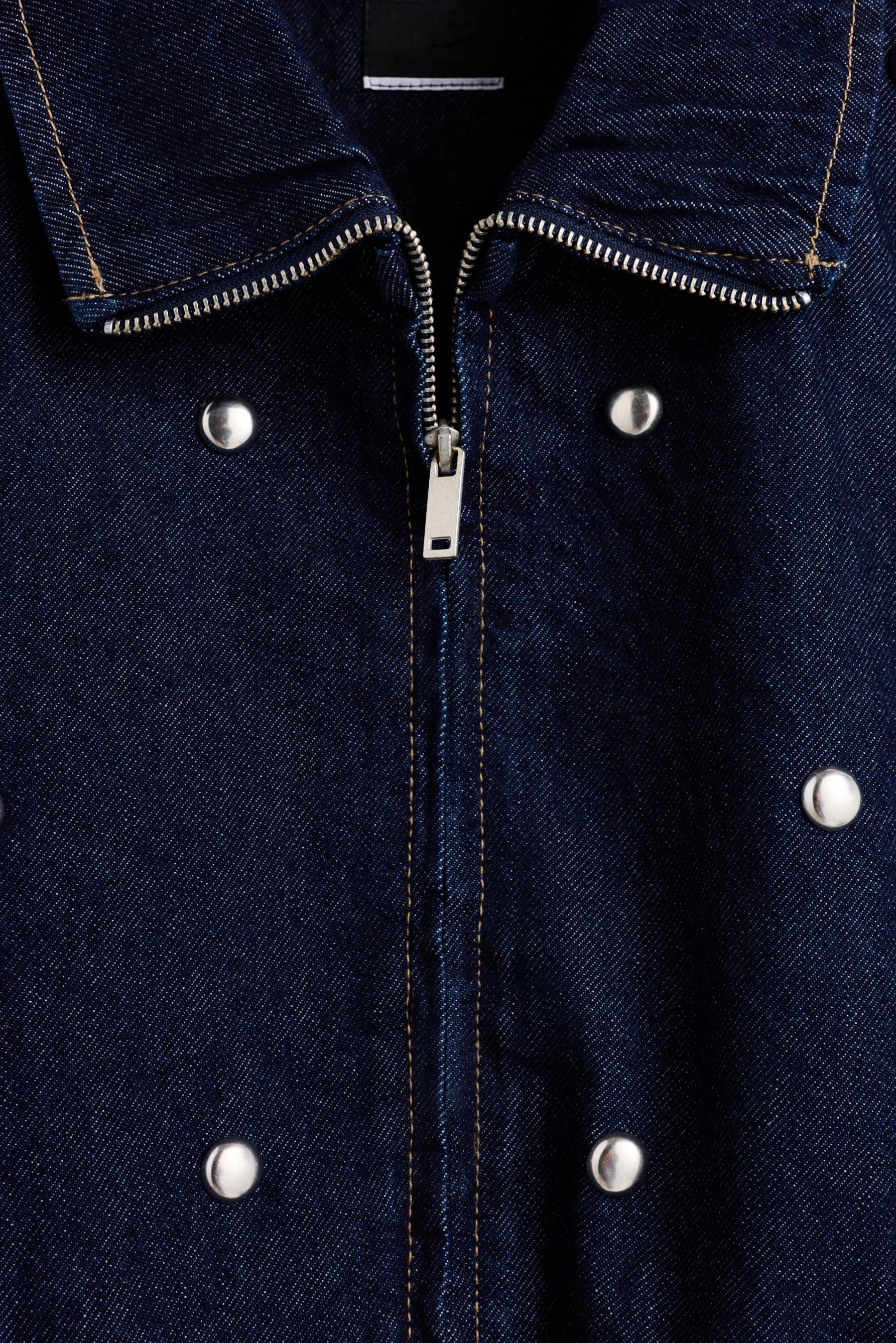 Denim jacket with studs — NAVY