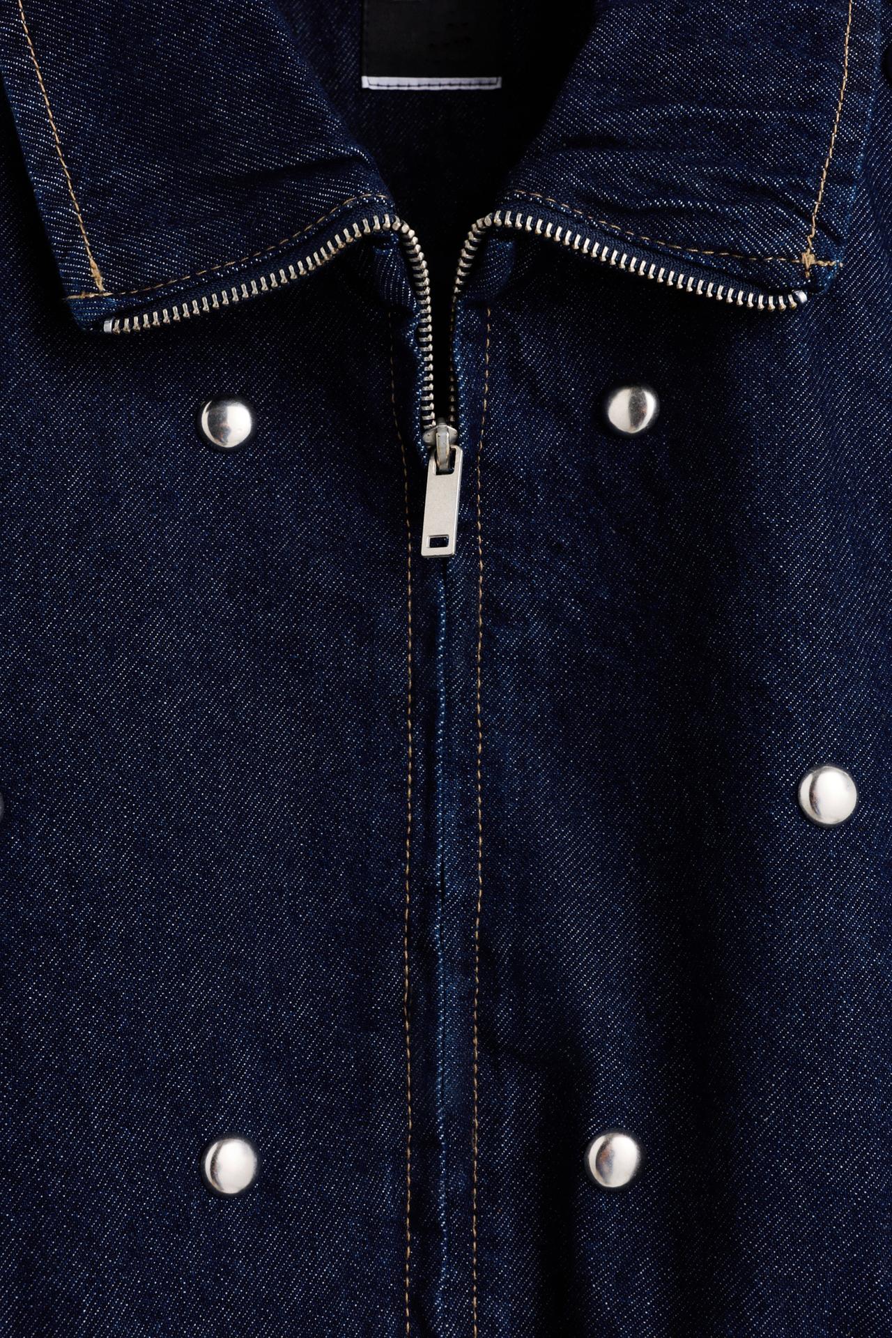 Denim jacket with studs — NAVY