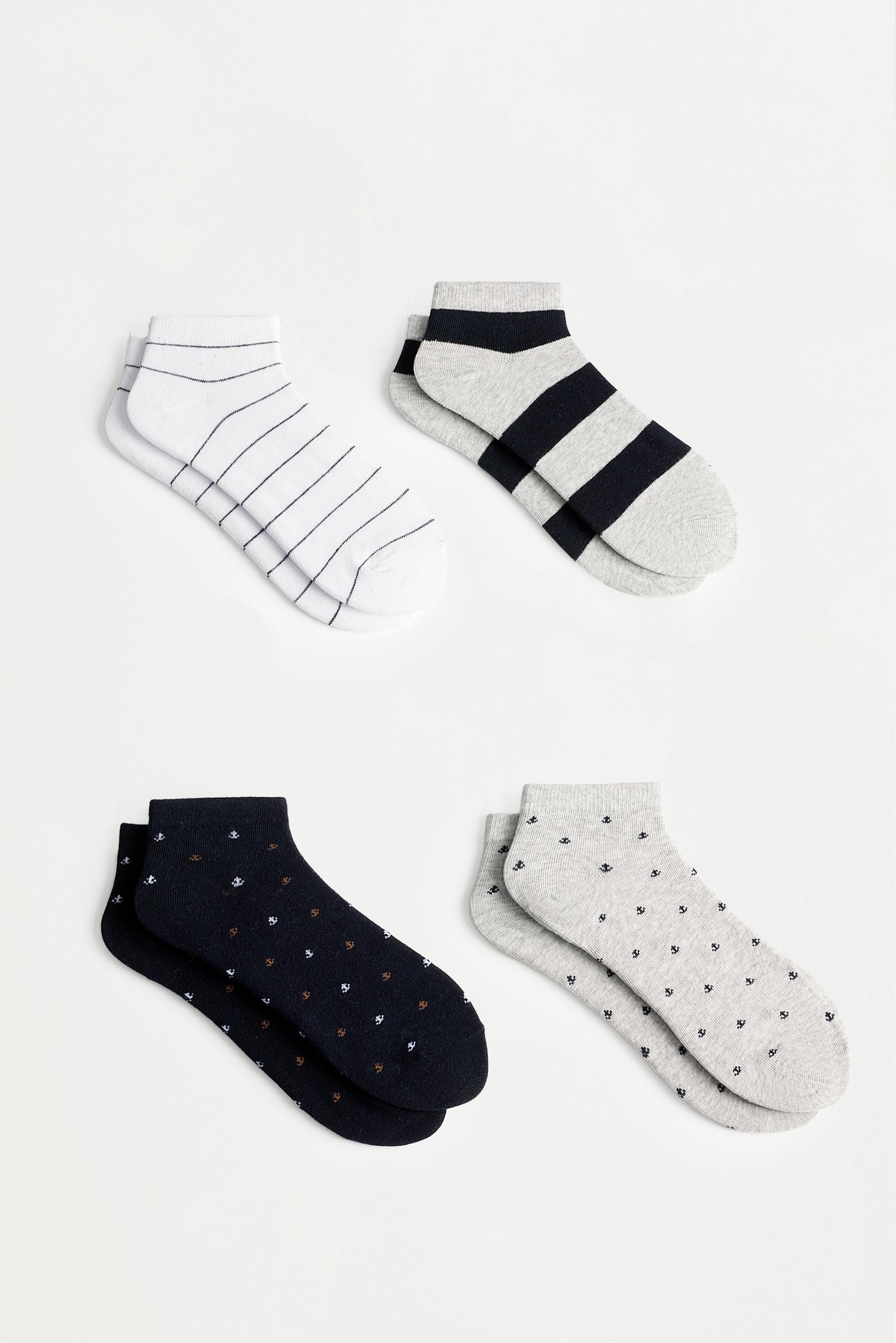Contrast ankle socks (4-pack) — NAVY