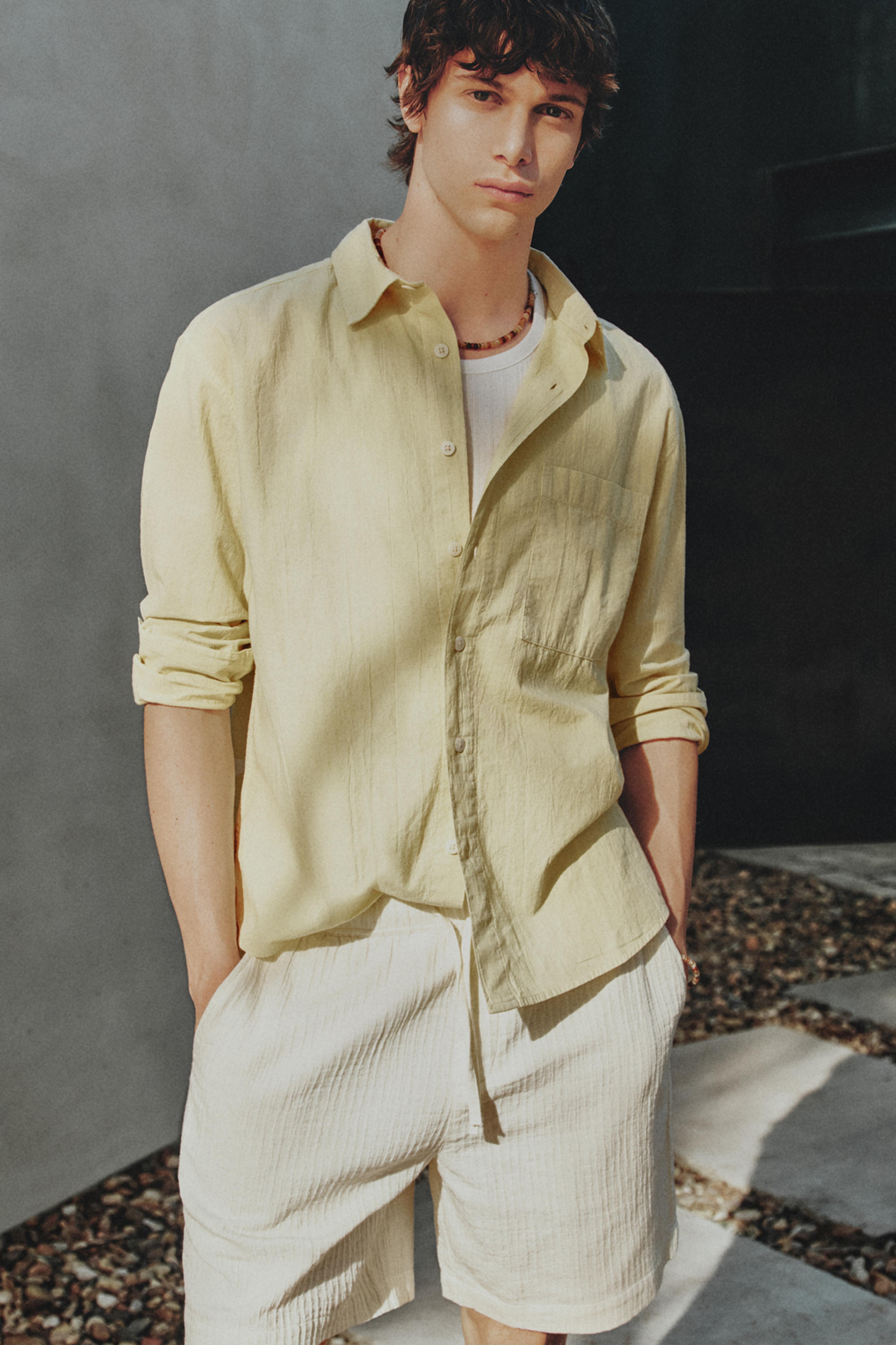 Textured shirt — YELLOW