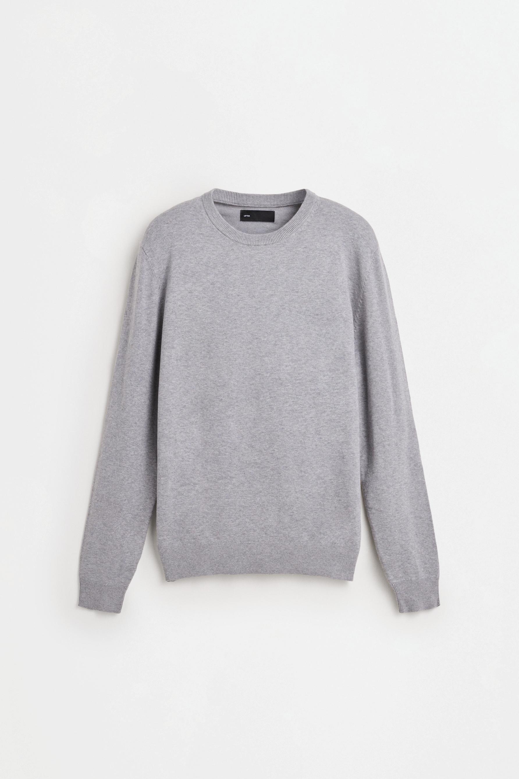Basic round neck sweater — GREY MARL