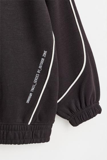 Interlock sweatshirt with trim — BLACK 4