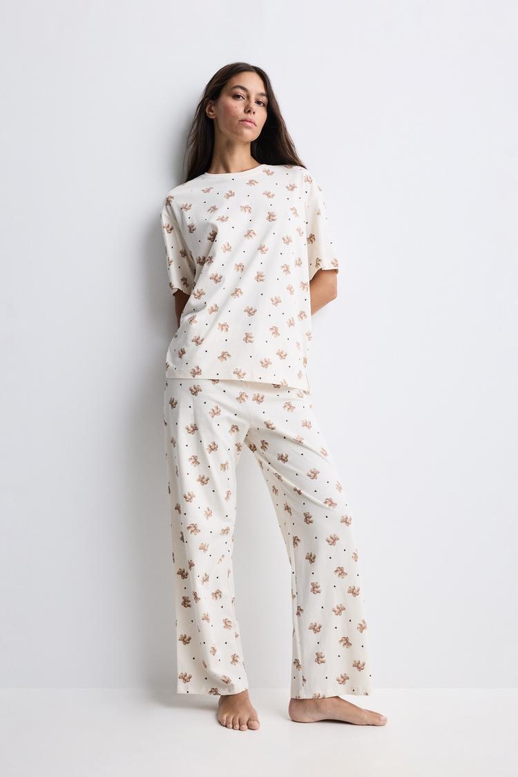 Printed pyjamas — PALE ECRU