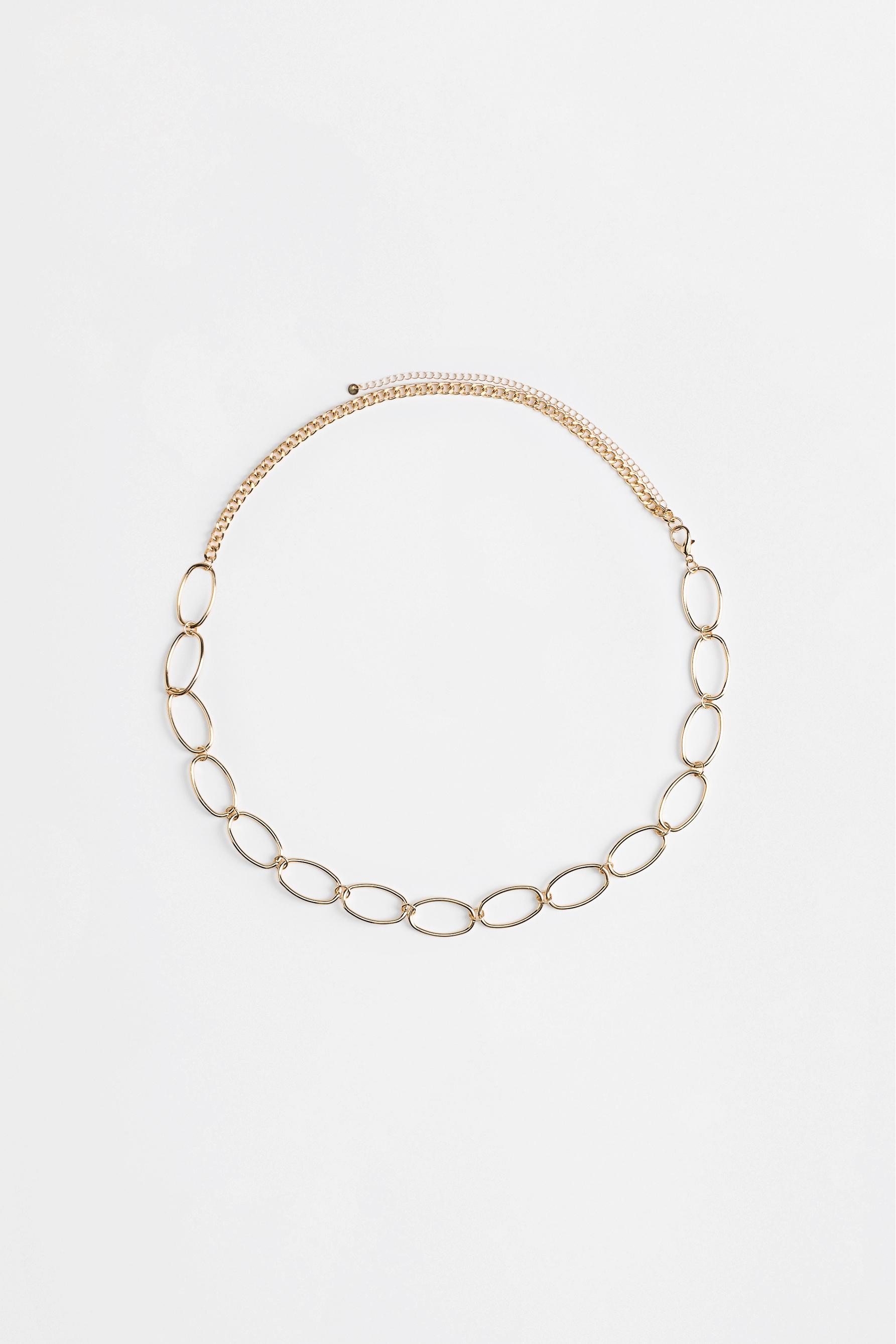Oval chain belt — GOLD