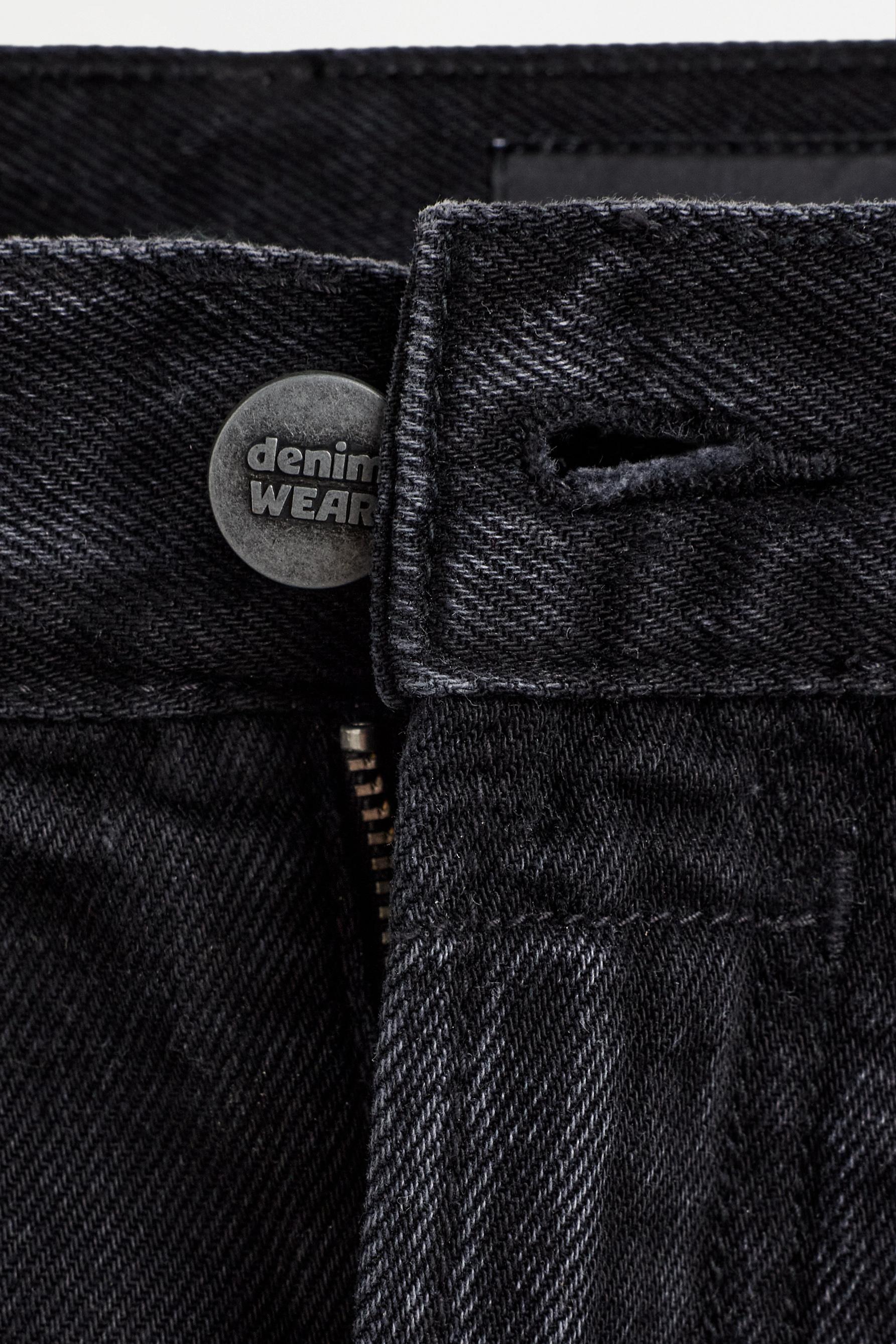 Ripped denim Bermuda shorts — BLACK