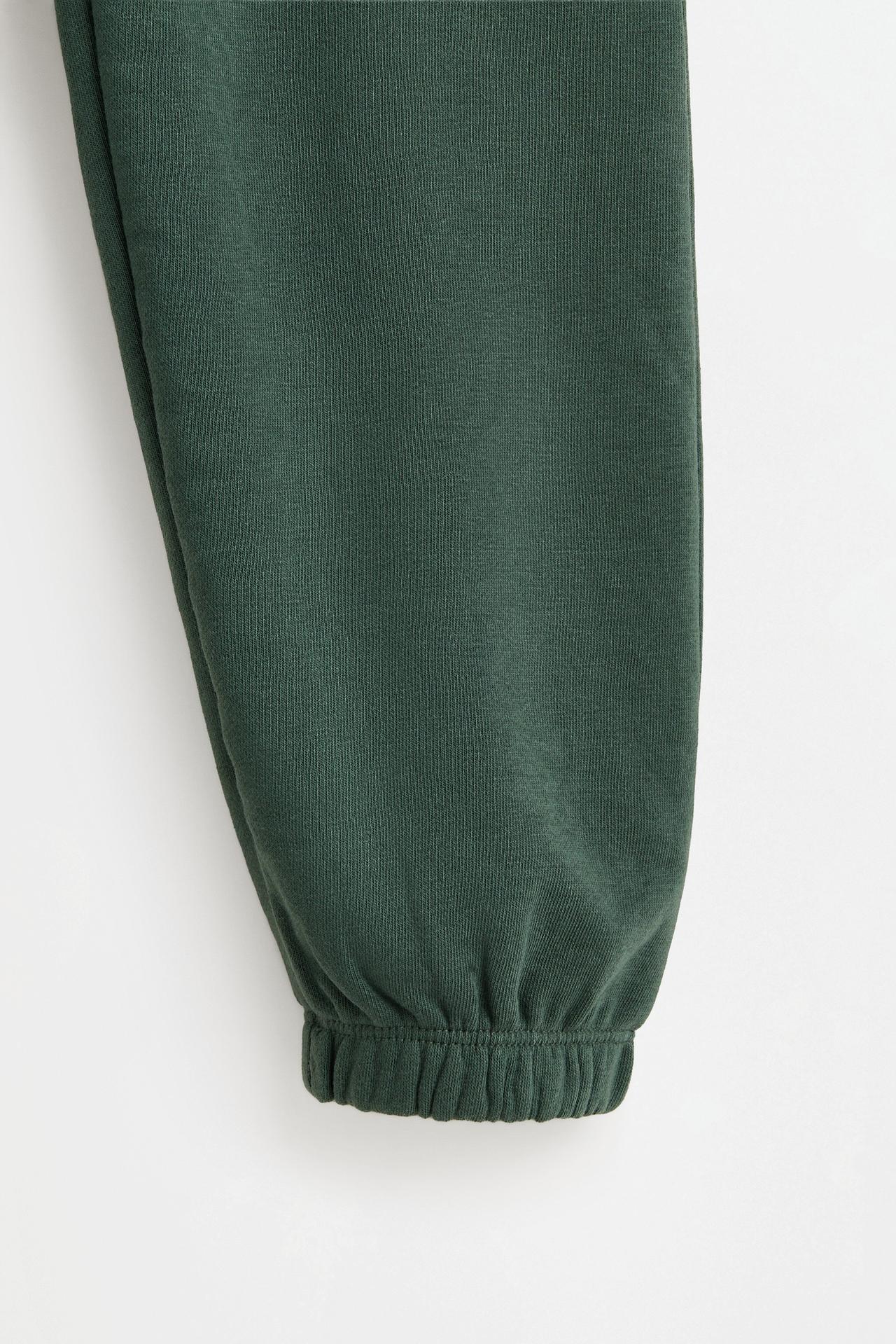 Solid plush trousers — BILLIARD GREEN