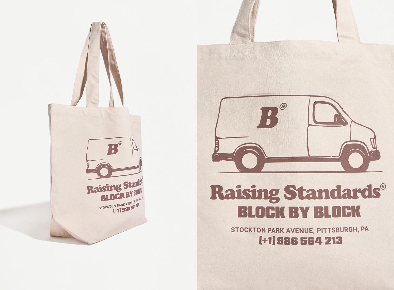Printed shopper bag — ECRU