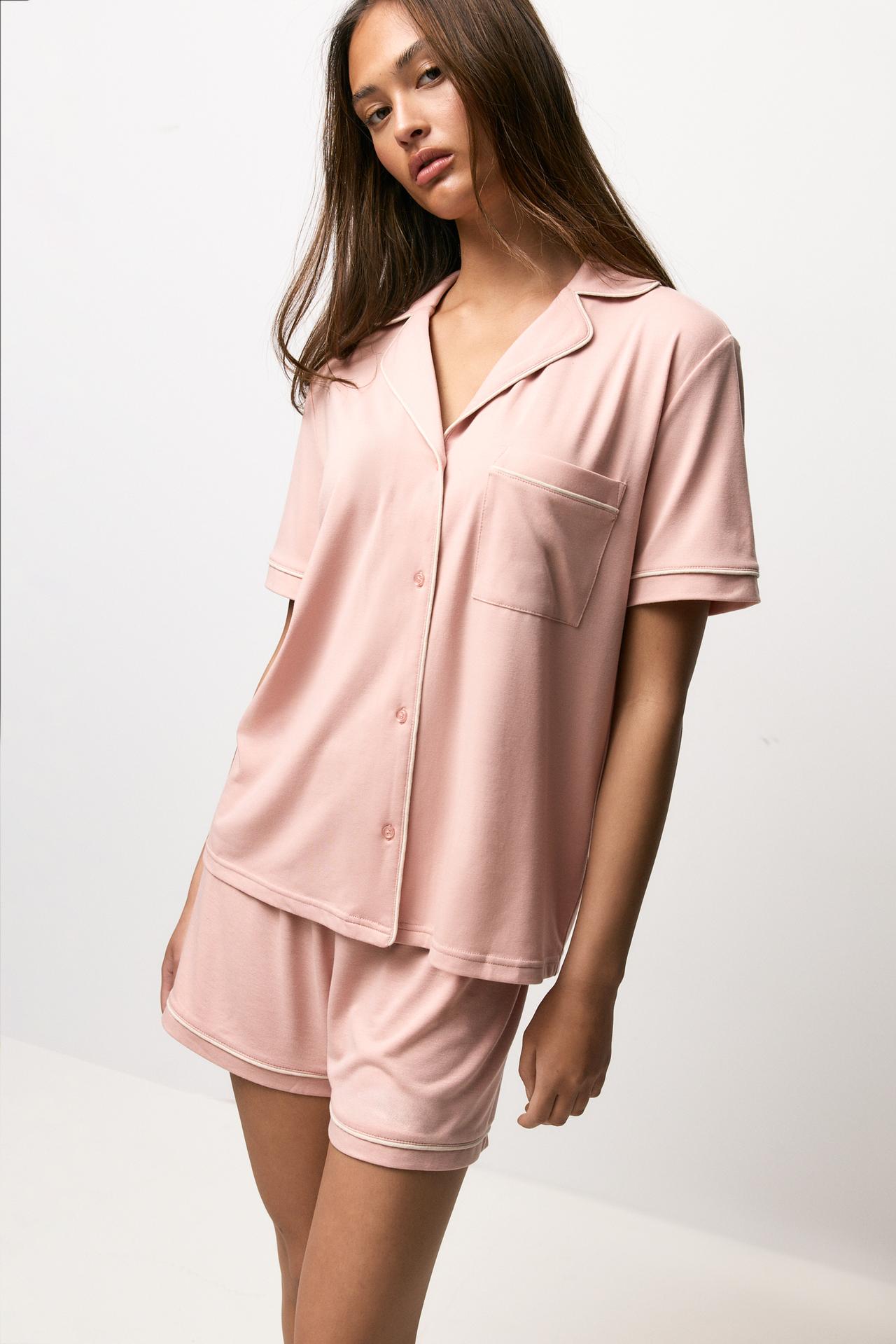 Short shirt-style pyjamas — PASTEL PINK