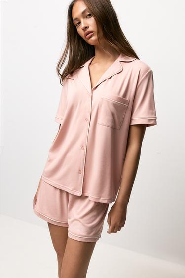 Short shirt-style pyjamas — PASTEL PINK 2