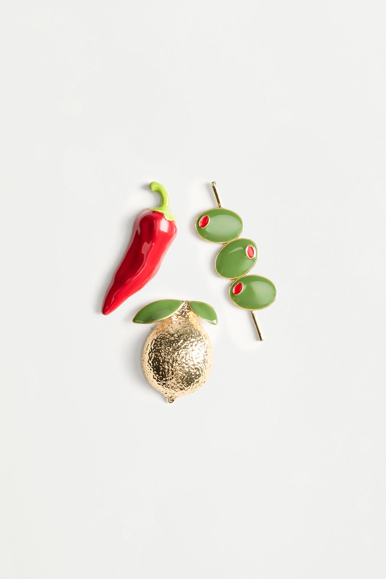 Assorted brooch pack (3 pack) — GREEN